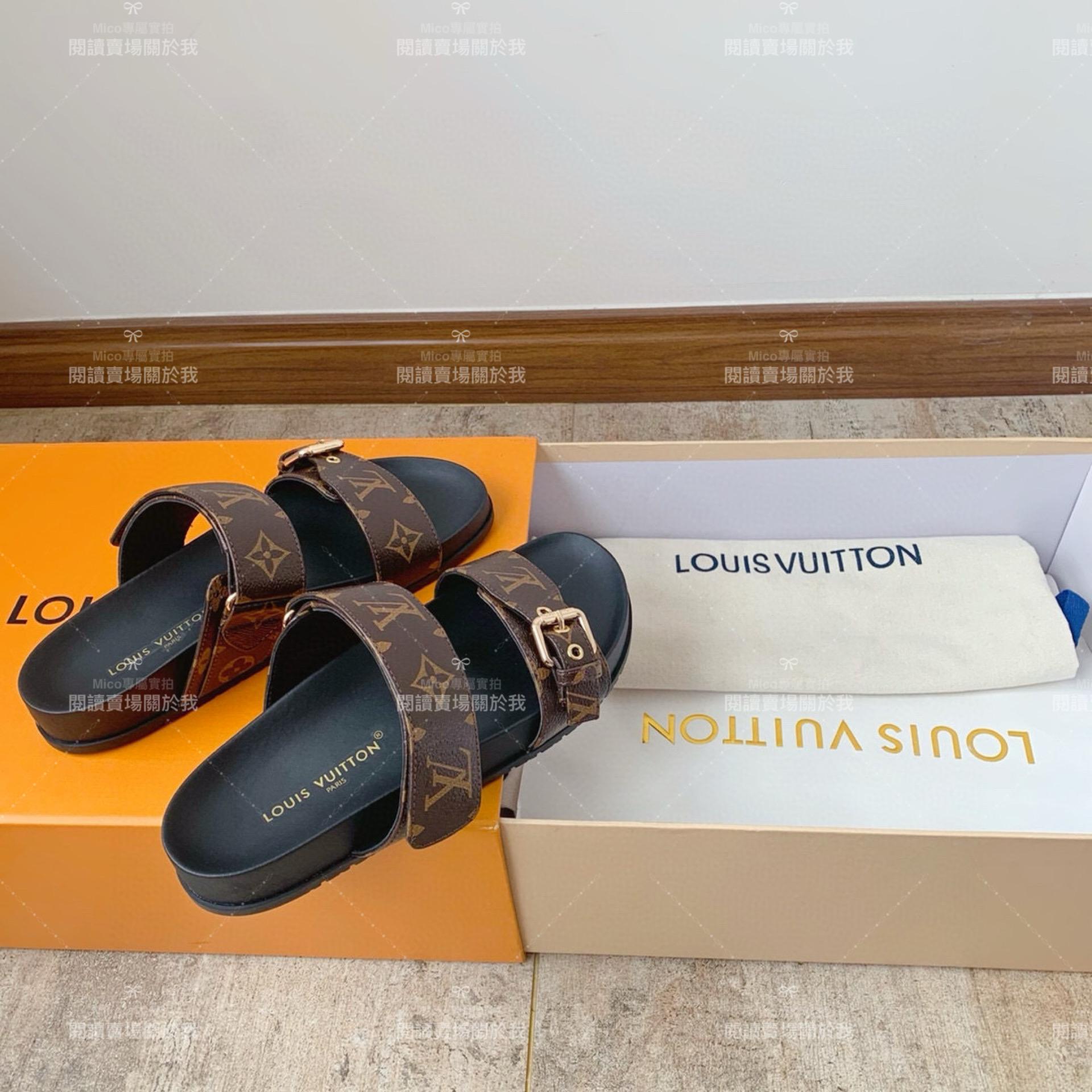 LV  Louis Vuitton ｜Bom dia系列 老花涼拖鞋 35-40