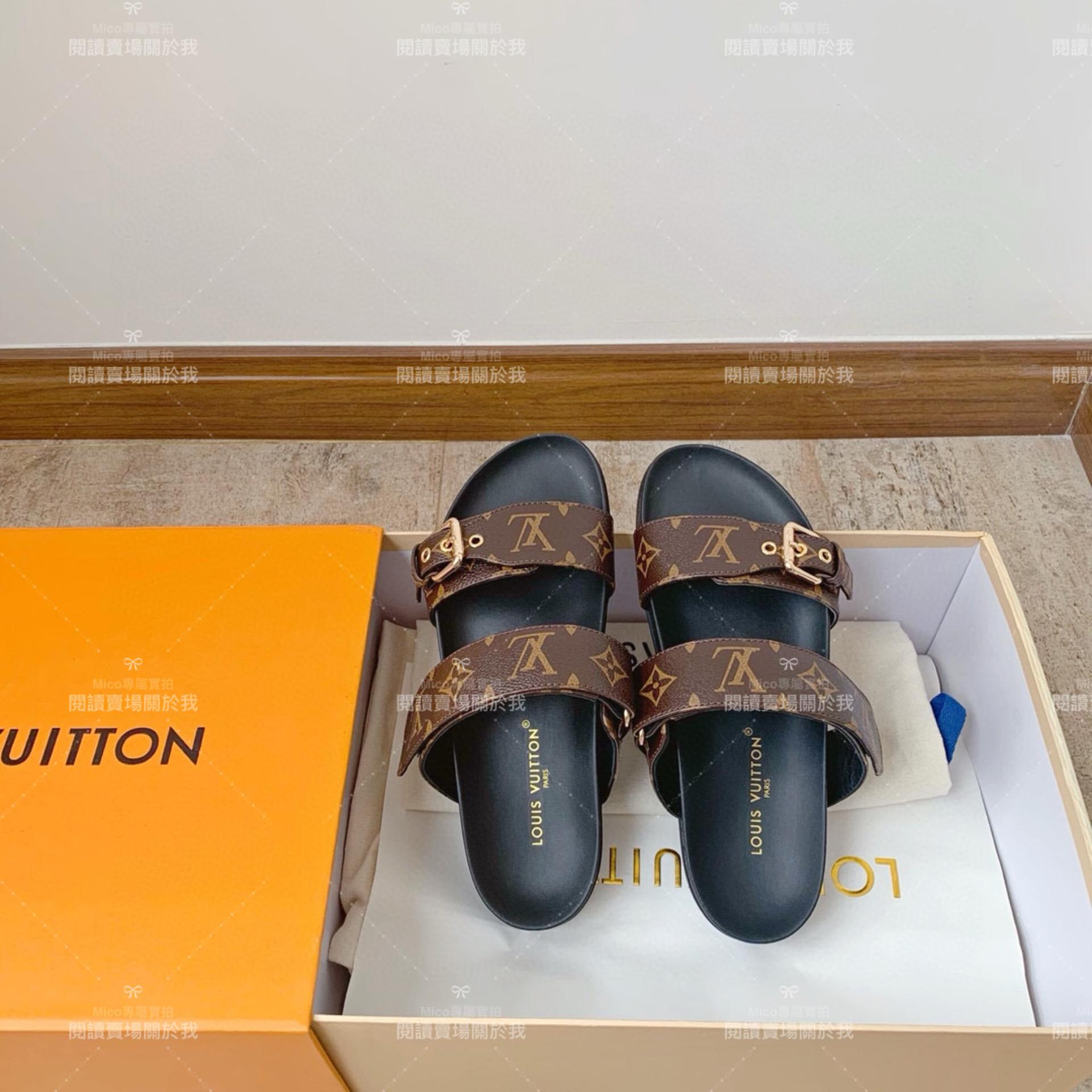 LV  Louis Vuitton ｜Bom dia系列 老花涼拖鞋 35-40