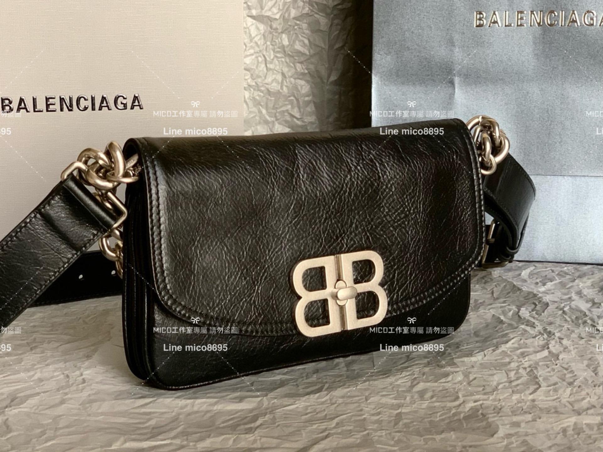 Balenciaga  小號黑色 23cm BB Soft 斜挎｜單肩包 男女同款 個性街頭潮流風格