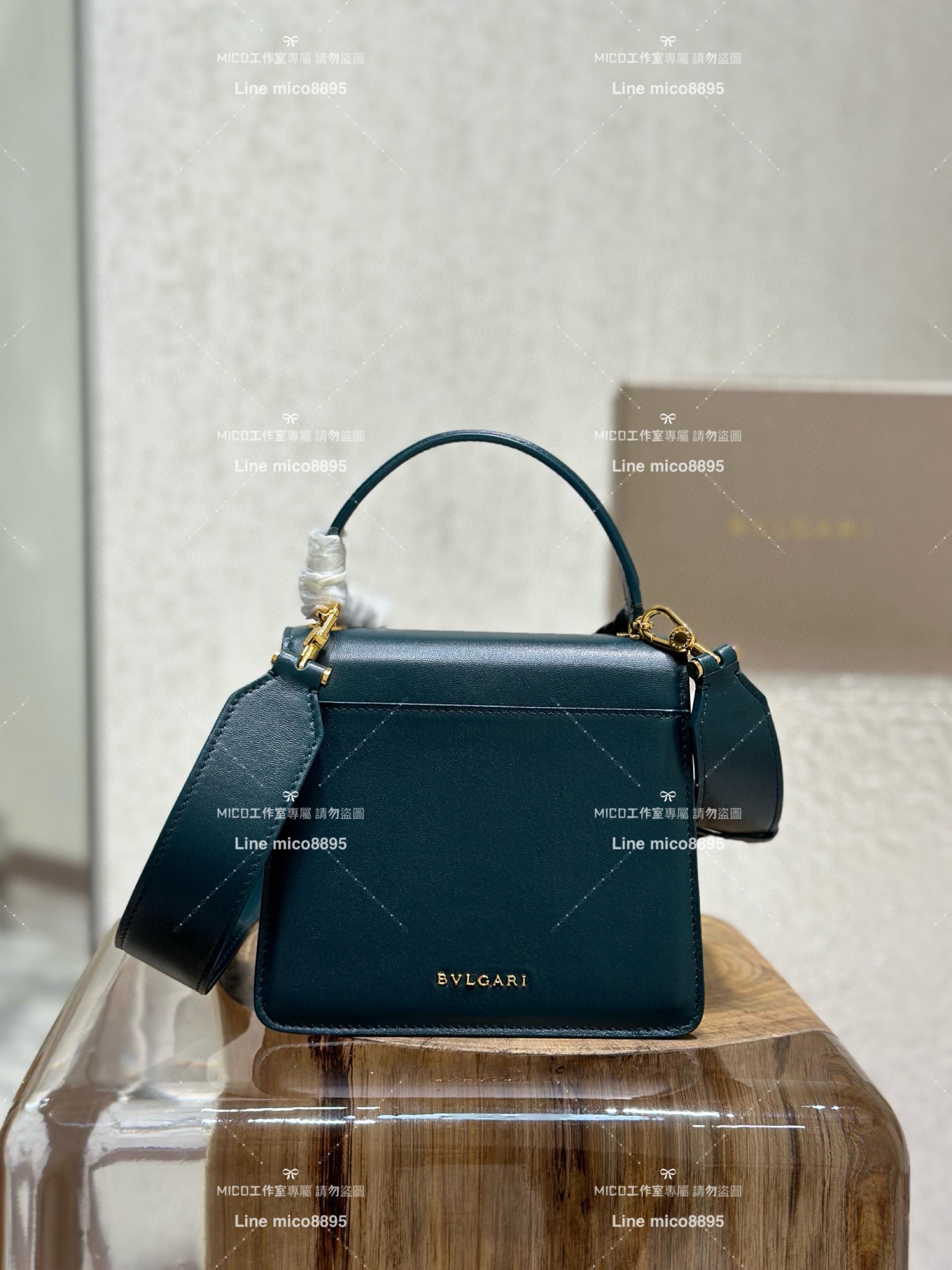 Bulgaria 寶格麗 墨綠 Serpenti Forever斜跨包 風琴包 18cm