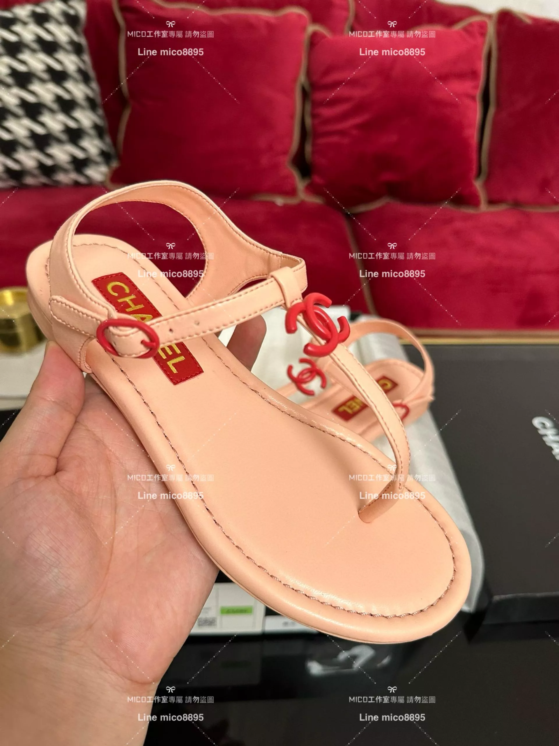 CHANEL 香奈兒 春夏 雙C真皮夾腳涼鞋 35-40