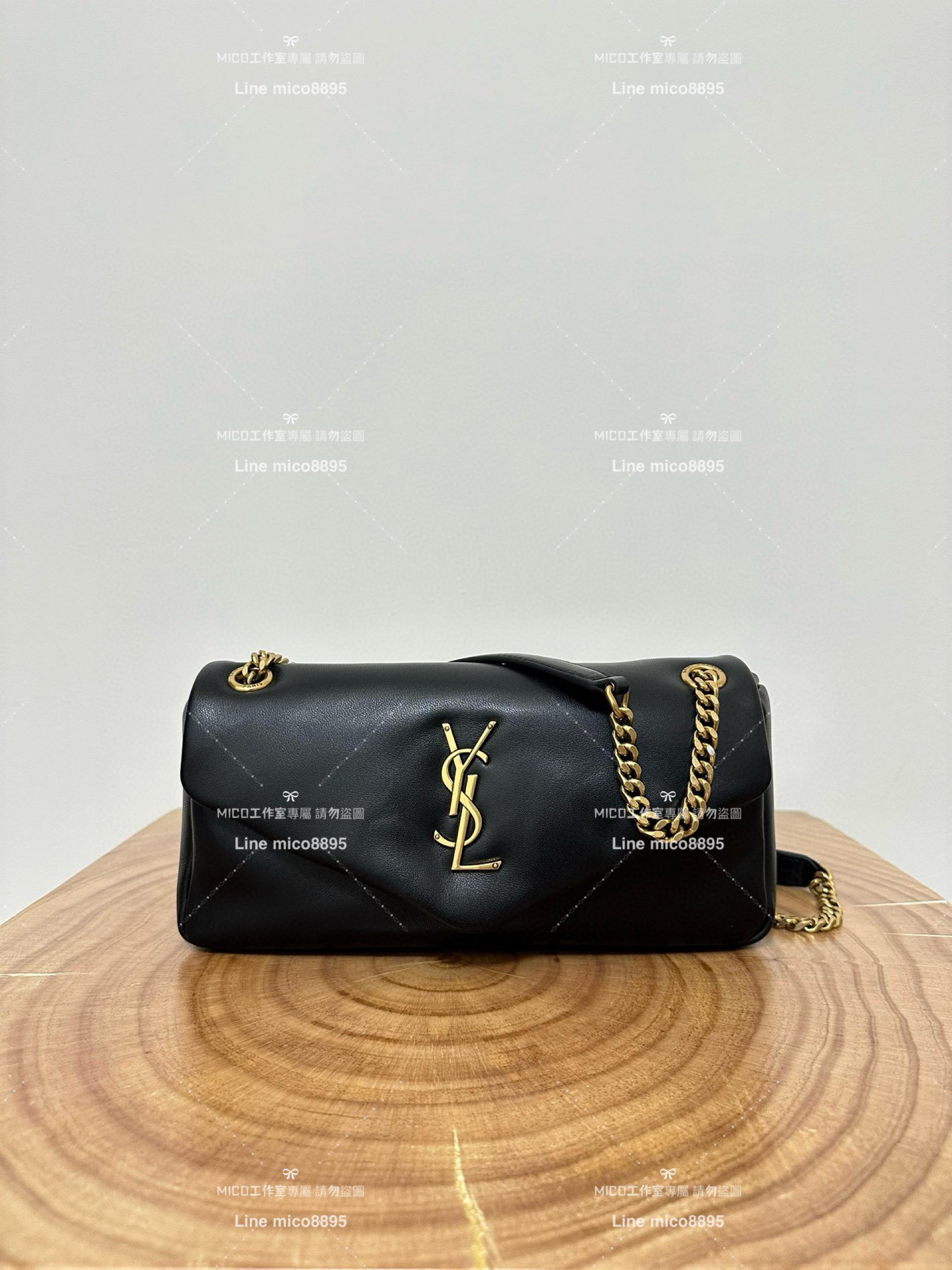 YSL 聖羅蘭 Calypso 黑色小羊皮鏈條包 24cm