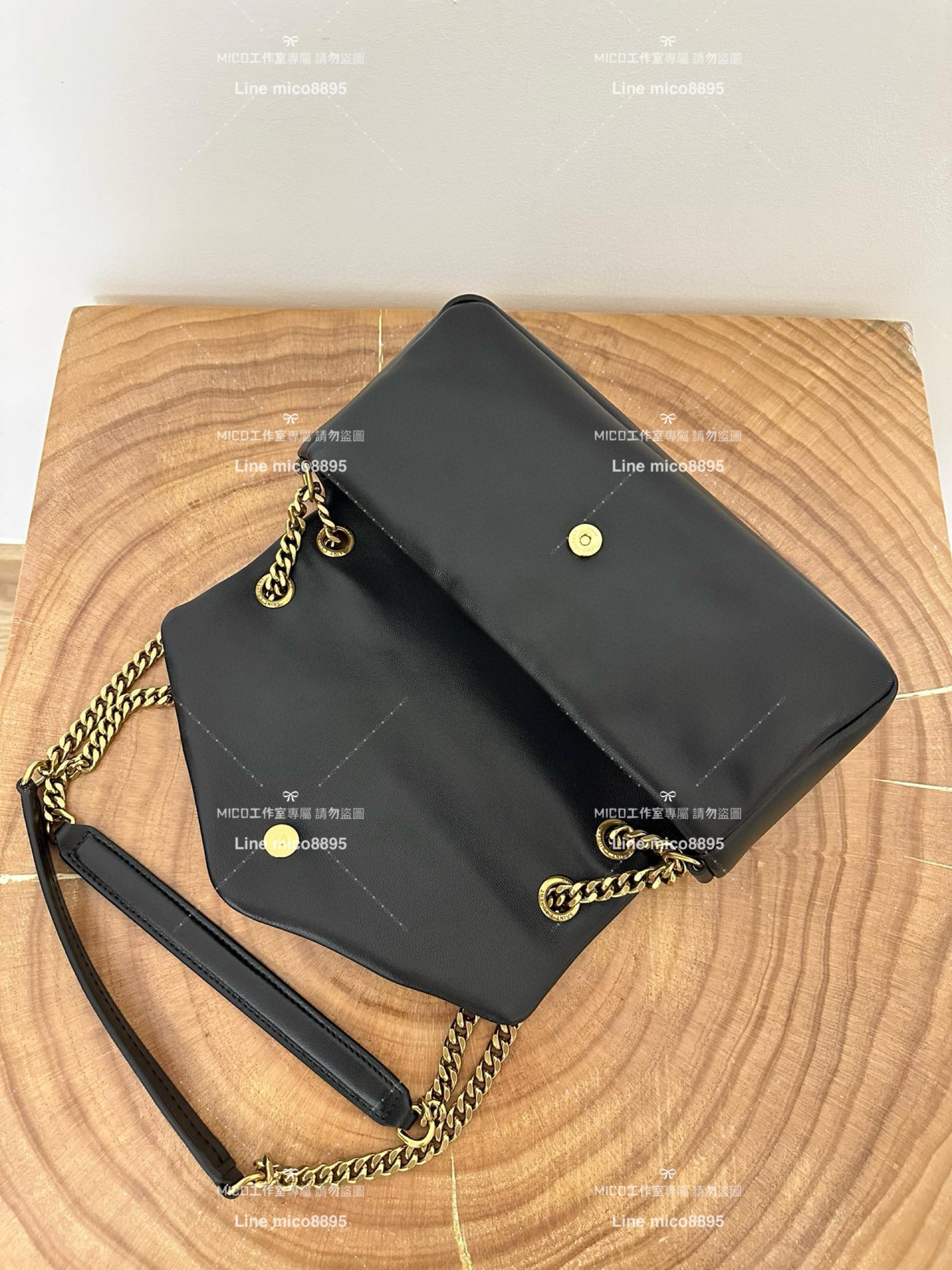 YSL 聖羅蘭 Calypso 黑色小羊皮鏈條包 24cm