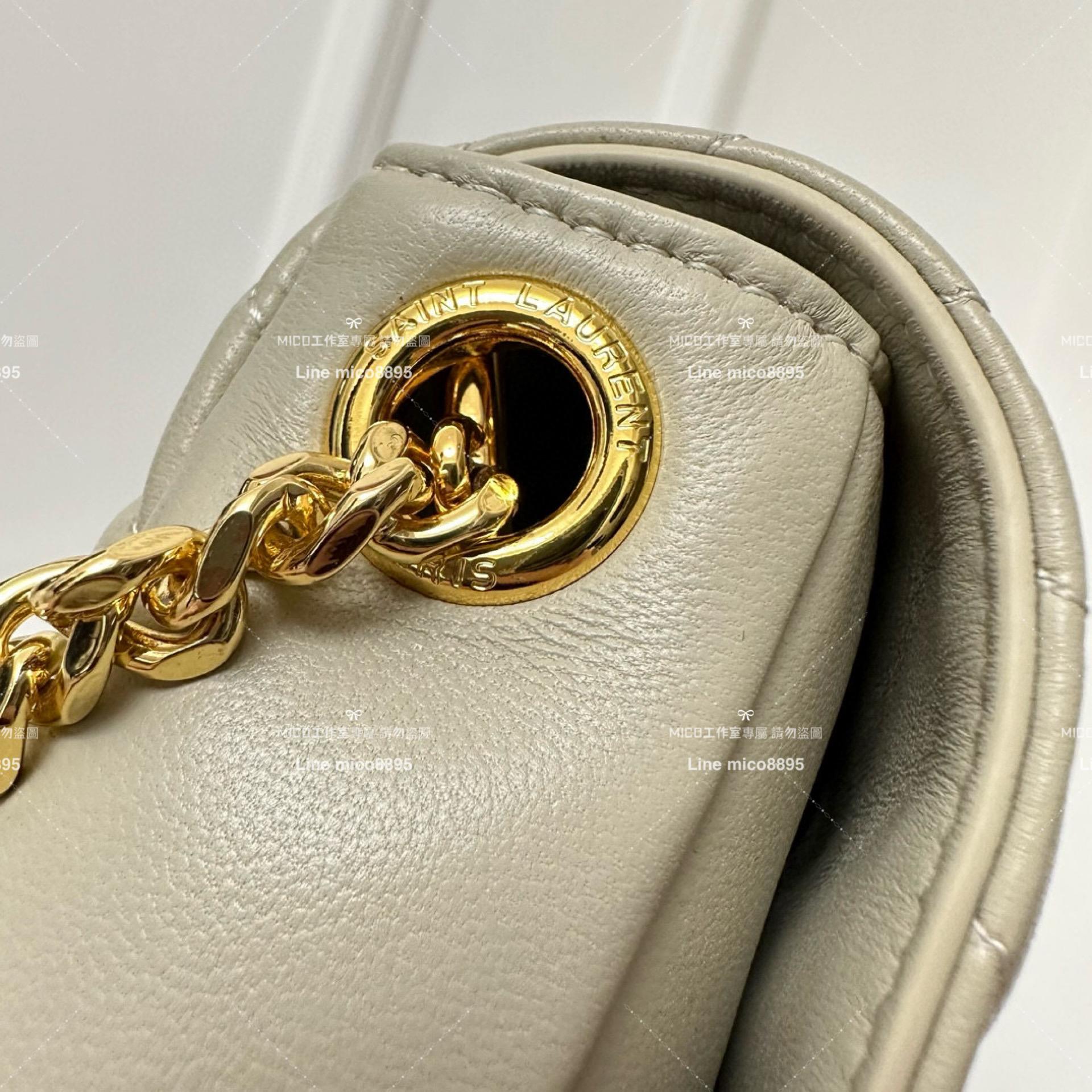 YSL 聖羅蘭 Calypso 奶白色 小羊皮鏈條包 24cm