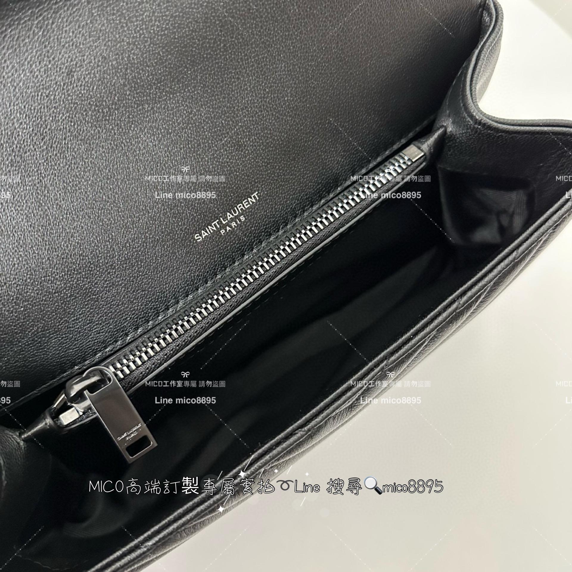 YSL 聖羅蘭 經典款 黑釦小號 Monogram college 郵差包 手提肩背包 24cm