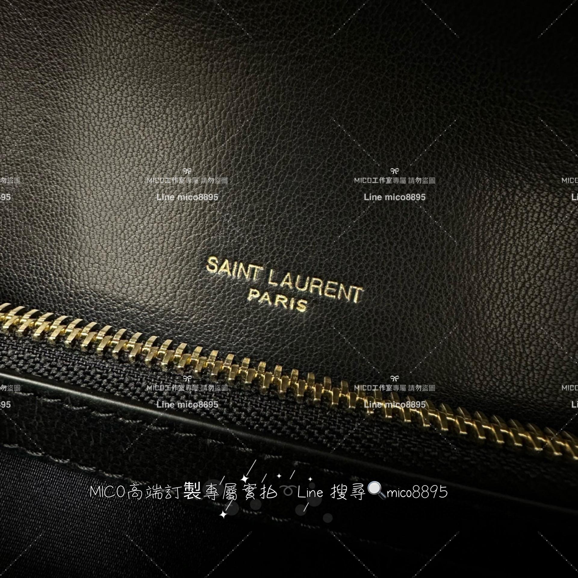 YSL 聖羅蘭 經典款 黑金 小號 Monogram college 郵差包 手提肩背包 24cm