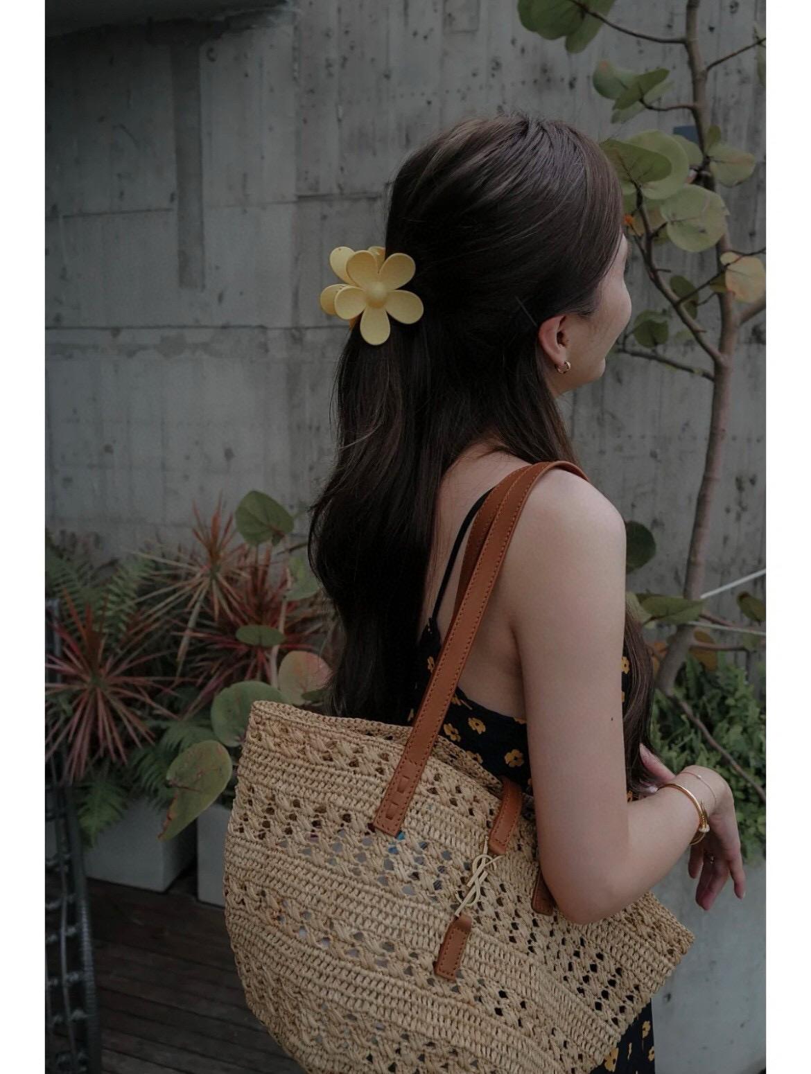 YSL 𝗦𝗮𝗶𝗻𝘁 𝗟𝗮𝘂𝗿𝗲𝗻𝘁 聖羅蘭 小號 拉菲草編織 Raffia Tote 托特包 31cm