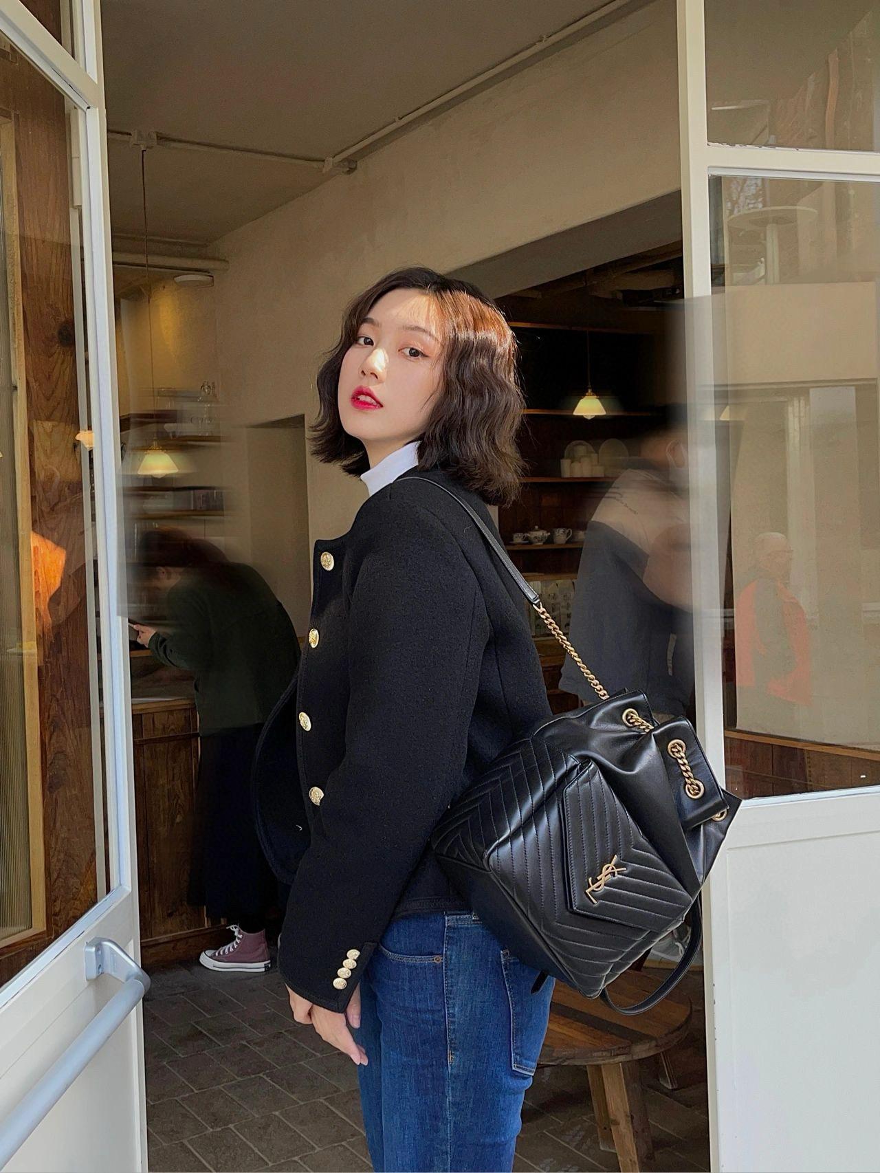 YSL 𝗦𝗮𝗶𝗻𝘁 𝗟𝗮𝘂𝗿𝗲𝗻𝘁 聖羅蘭 黑色 Joe Backpack 小羊皮後背包 22cm