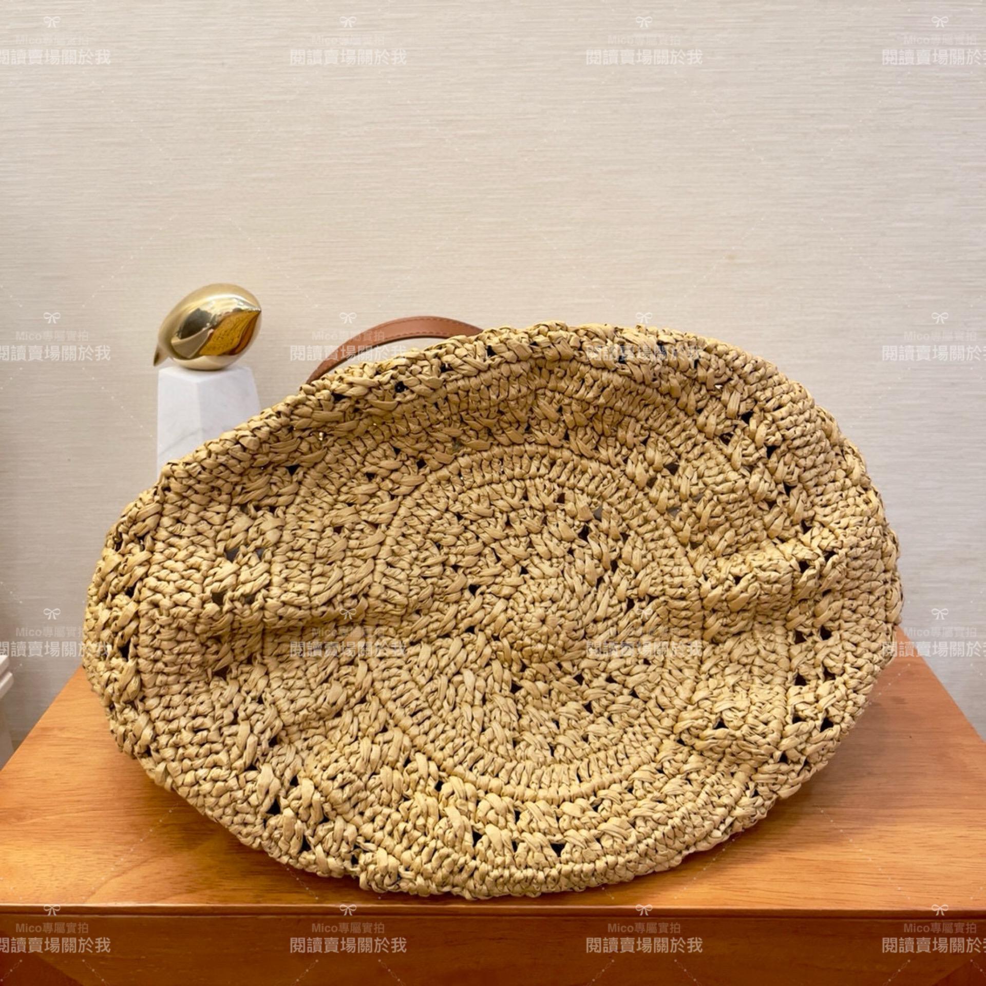 YSL 𝗦𝗮𝗶𝗻𝘁 𝗟𝗮𝘂𝗿𝗲𝗻𝘁 聖羅蘭 大號/拉菲草編織 Raffia Tote 托特包 48cm