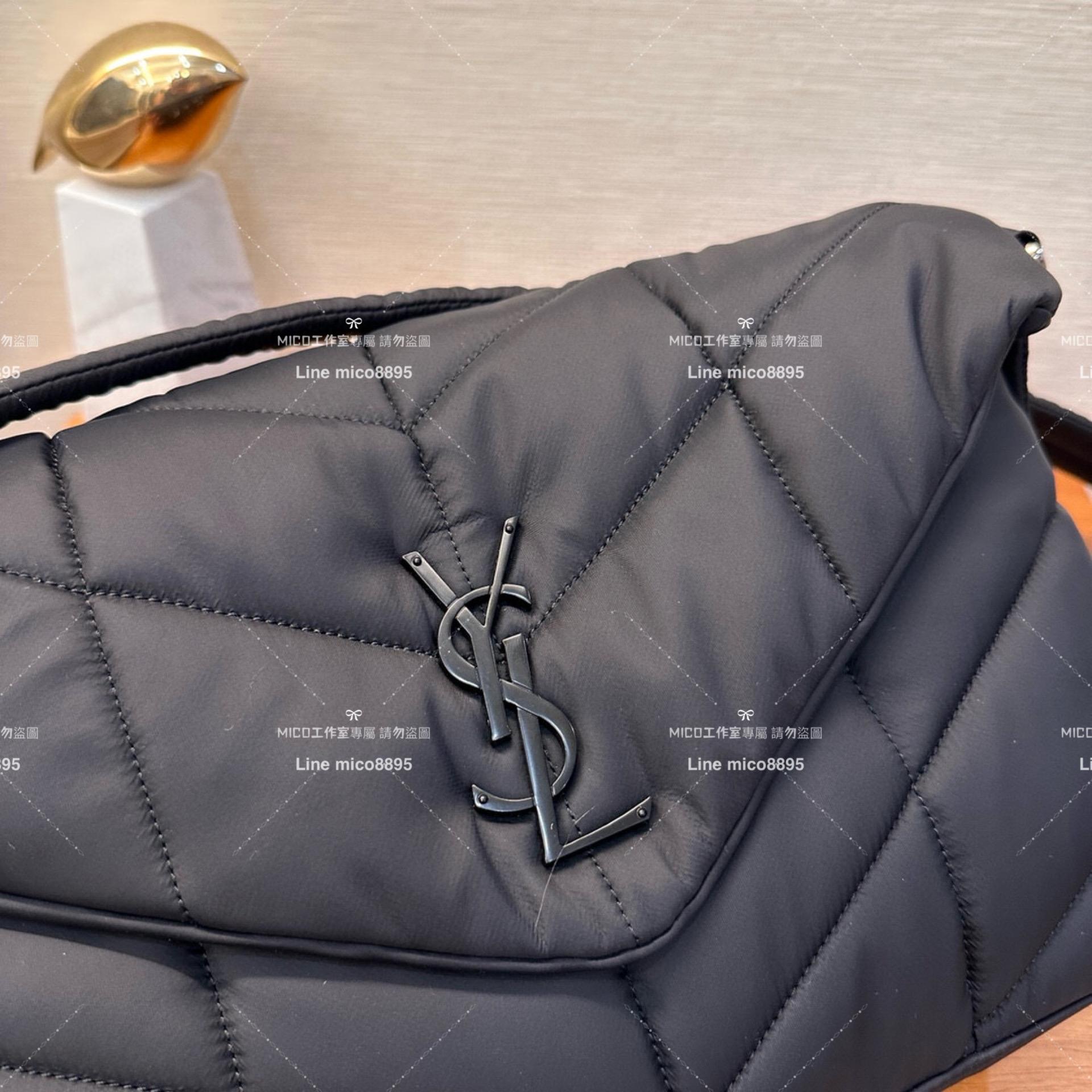 YSL 𝗦𝗮𝗶𝗻𝘁 𝗟𝗮𝘂𝗿𝗲𝗻𝘁 聖羅蘭 黑色black logo 尼龍款 Loulou puffer 帕妃包 35cm