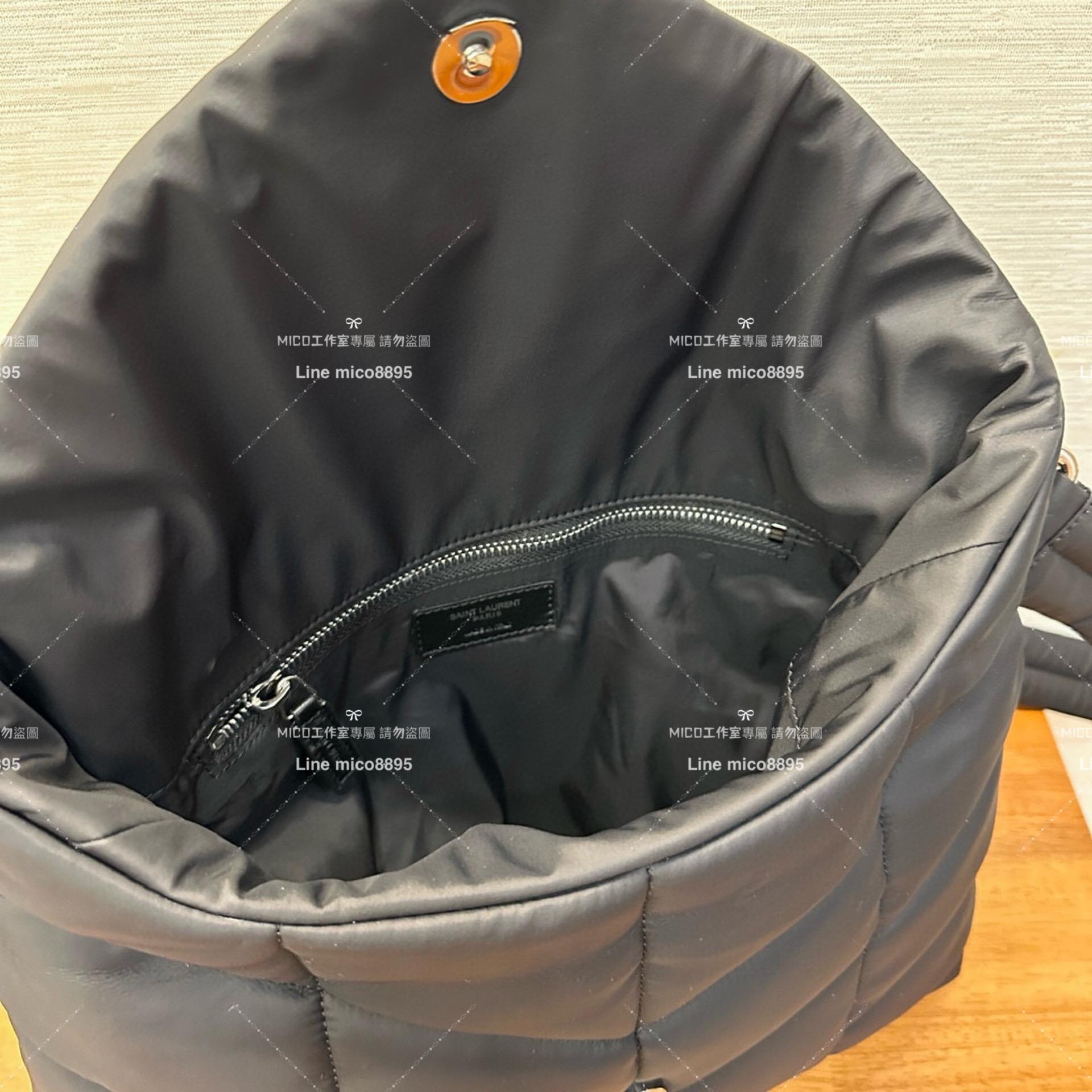 YSL 𝗦𝗮𝗶𝗻𝘁 𝗟𝗮𝘂𝗿𝗲𝗻𝘁 聖羅蘭 黑色black logo 尼龍款 Loulou puffer 帕妃包 35cm