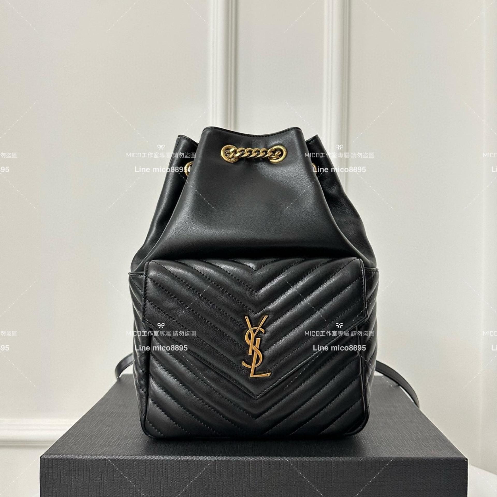 YSL 𝗦𝗮𝗶𝗻𝘁 𝗟𝗮𝘂𝗿𝗲𝗻𝘁 聖羅蘭 黑色 Joe Backpack 小羊皮後背包 22cm