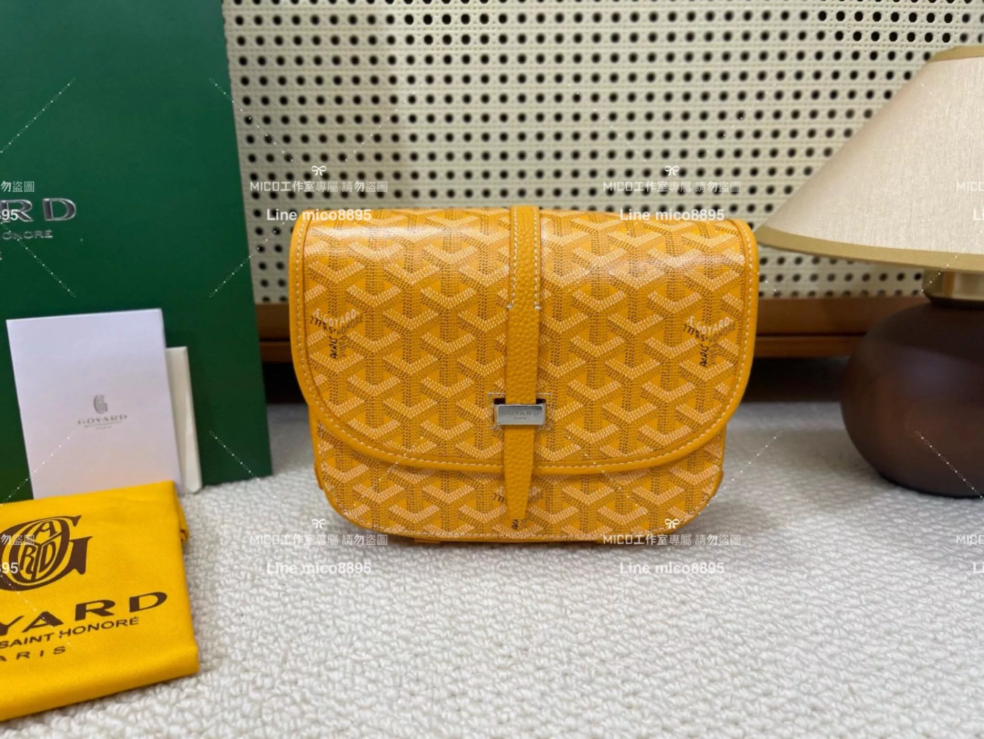 ｜Goyard（戈雅）新版本 荔枝皮革 Belvedere單釦郵差包 小號 22cm