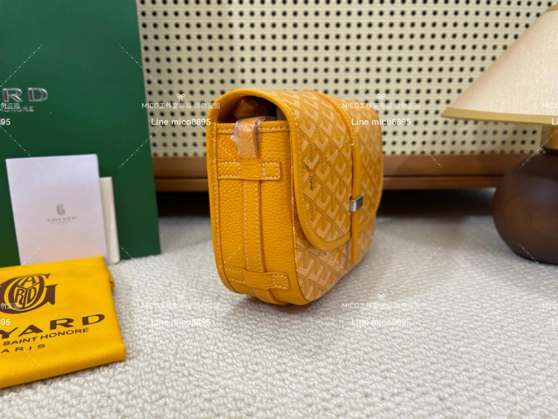 ｜Goyard（戈雅）新版本 荔枝皮革 Belvedere單釦郵差包 小號 22cm