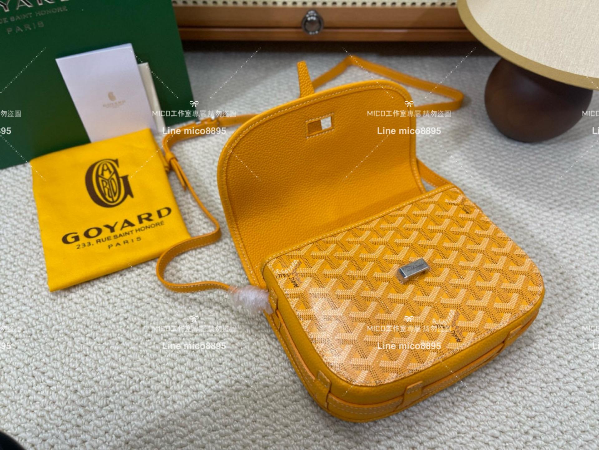 ｜Goyard（戈雅）新版本 荔枝皮革 Belvedere單釦郵差包 小號 22cm