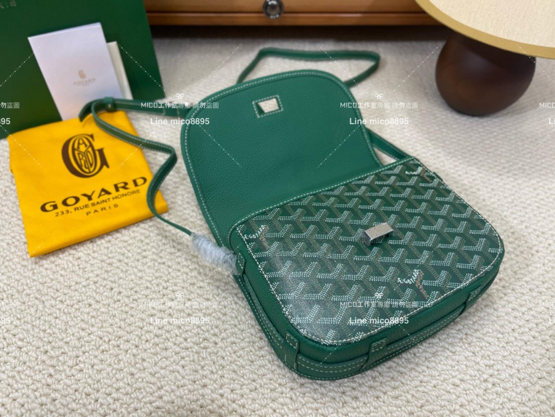 ｜Goyard（戈雅）新版本 荔枝皮革 Belvedere單釦郵差包 小號 22cm