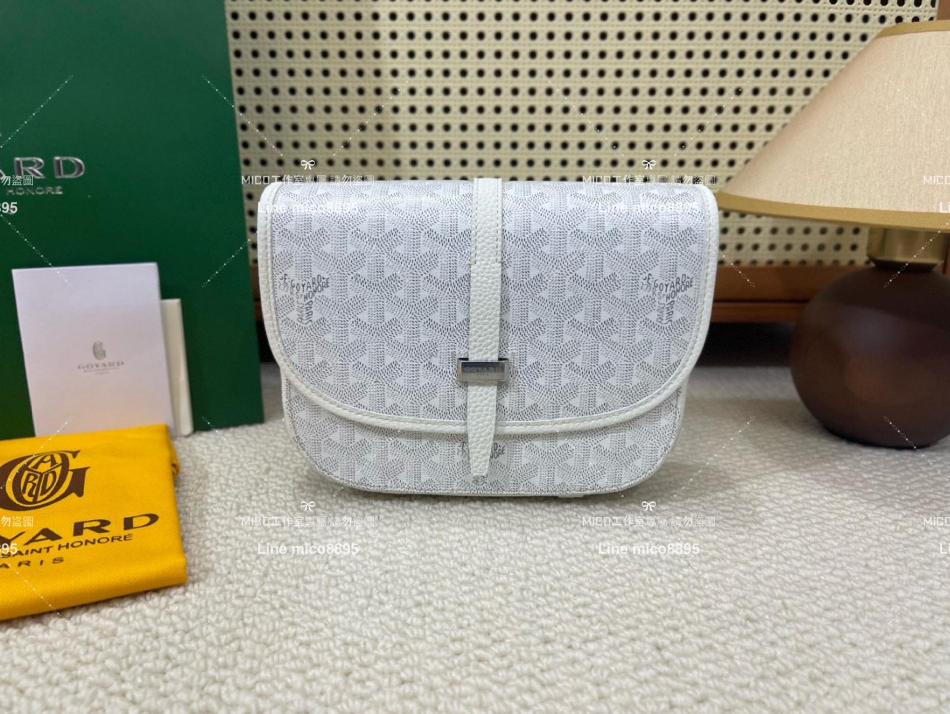 ｜Goyard（戈雅）新版本 國旗紅 荔枝皮革 Belvedere單釦郵差包 小號 22cm