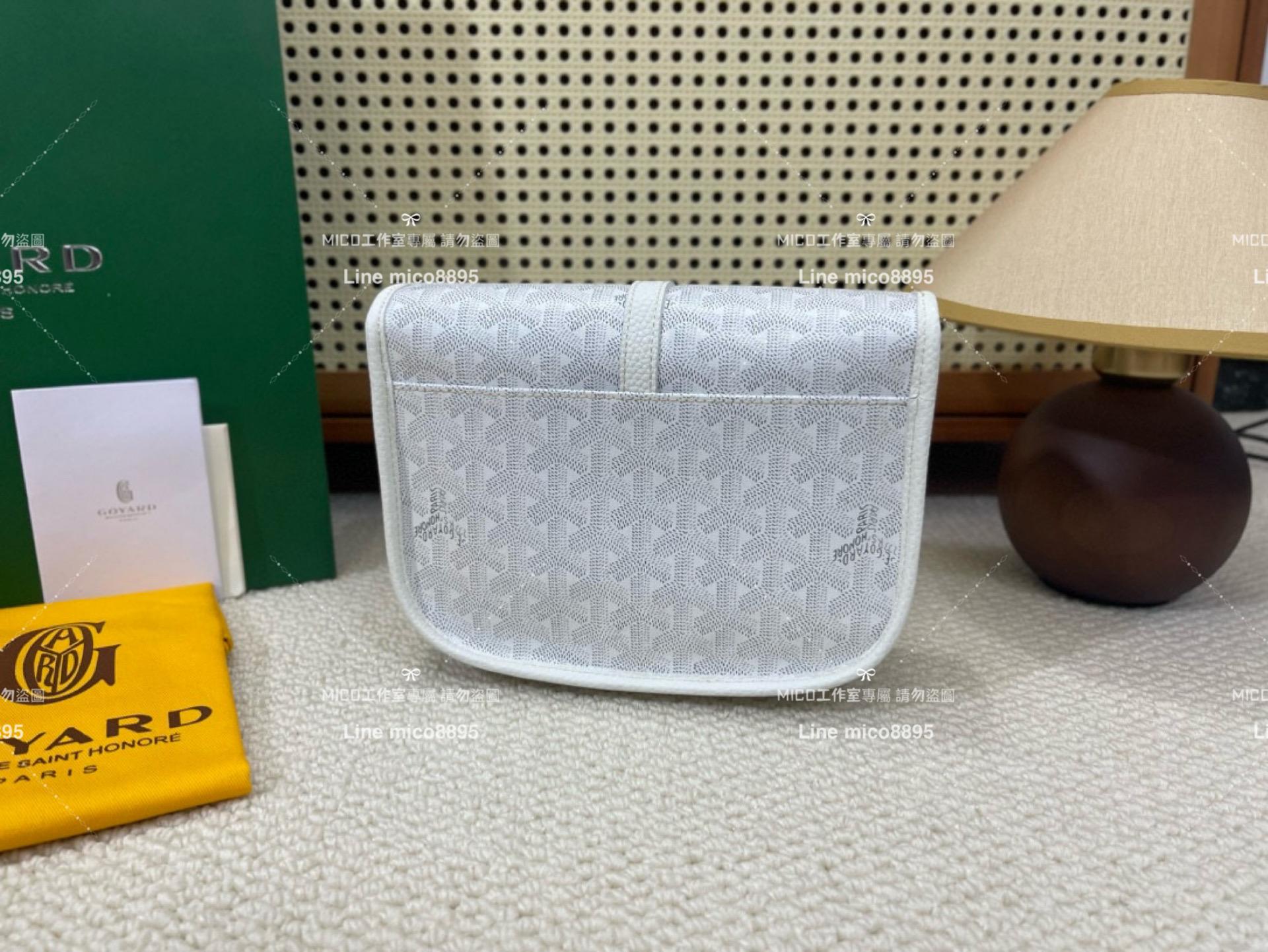 ｜Goyard（戈雅）新版本 國旗紅 荔枝皮革 Belvedere單釦郵差包 小號 22cm