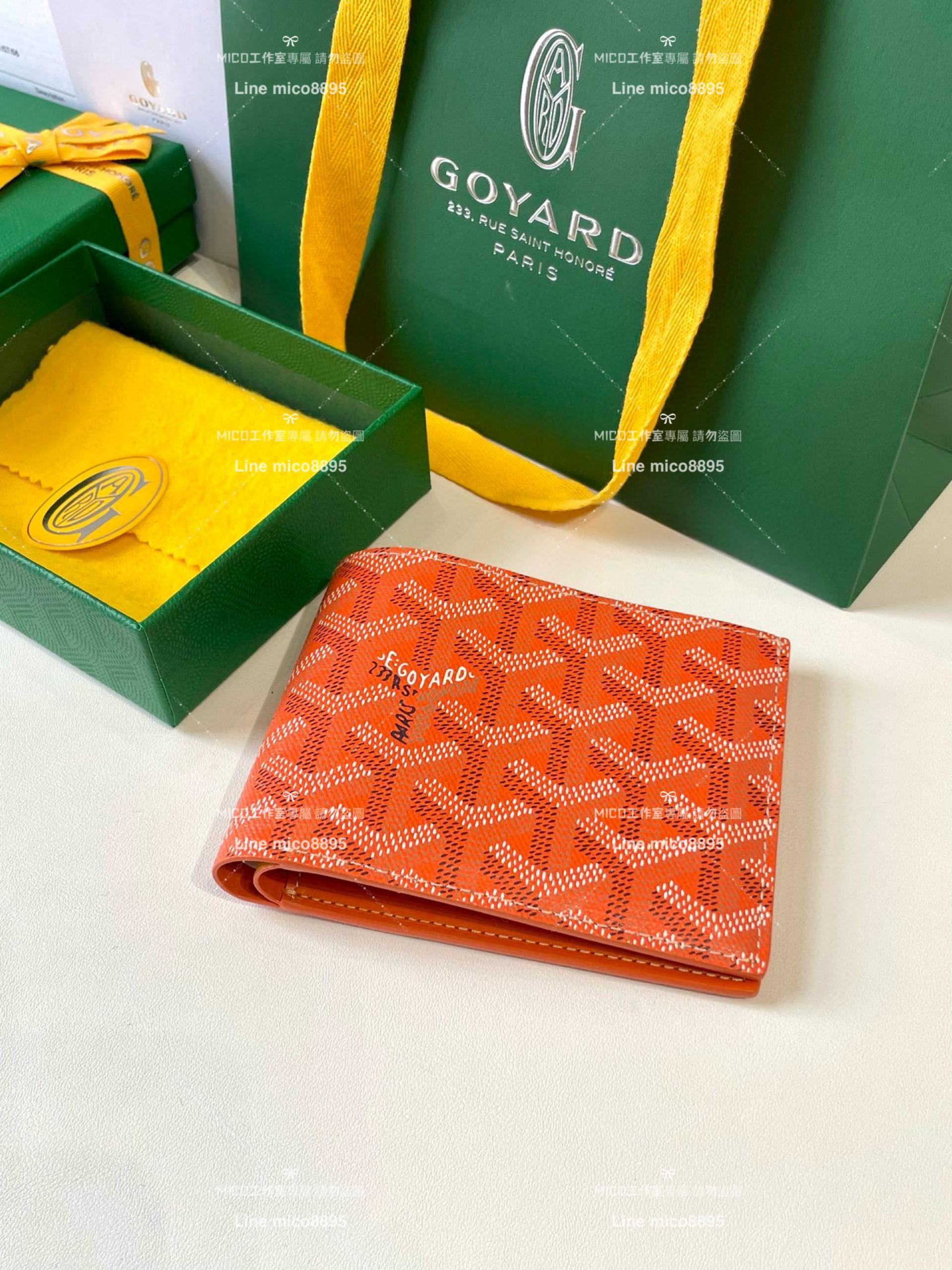 Goyard（戈雅）Goyard victoire 橙色 經典對折短夾 男士短夾