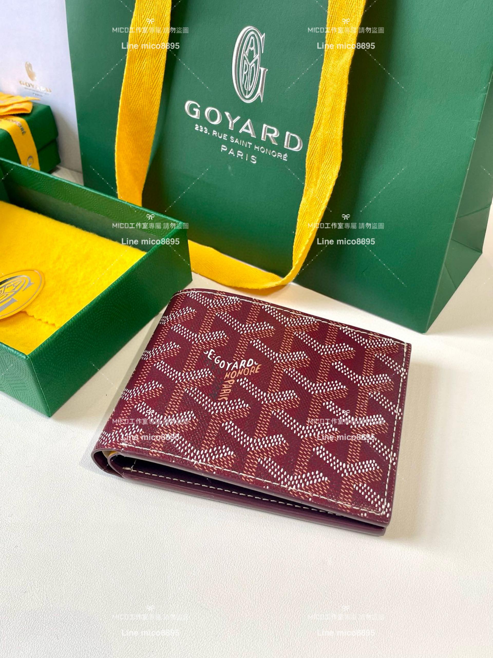 Goyard（戈雅）Goyard victoire 酒紅 經典對折短夾 男士短夾