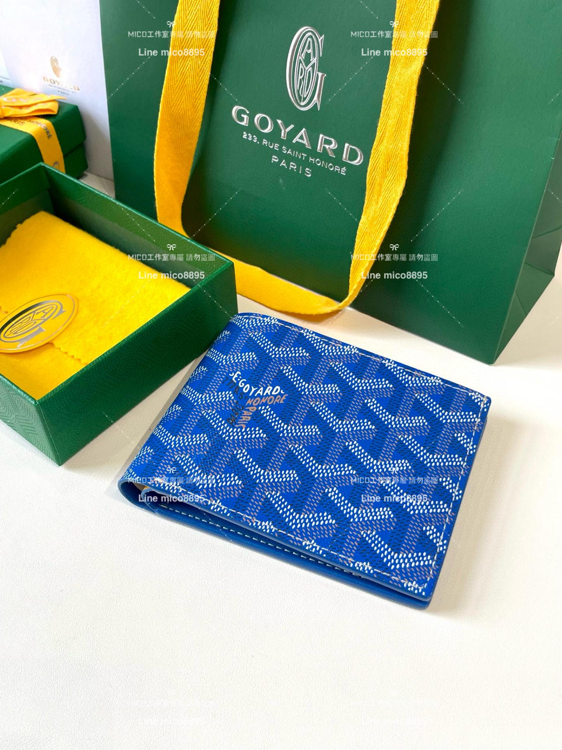 Goyard（戈雅）Goyard victoire 天藍色 經典對折短夾 男士短夾