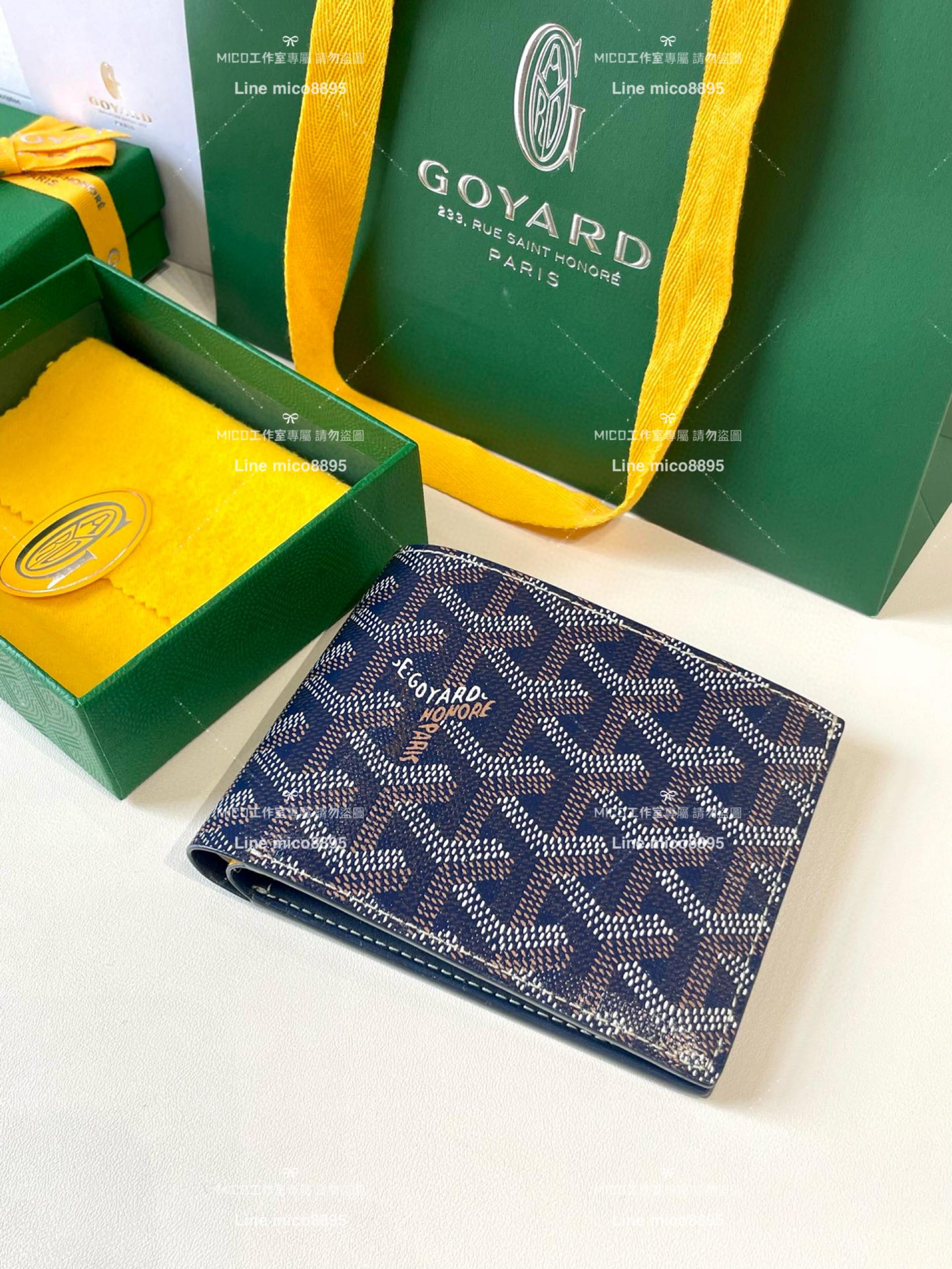 Goyard（戈雅）Goyard victoire 深藍 經典對折短夾 男士短夾