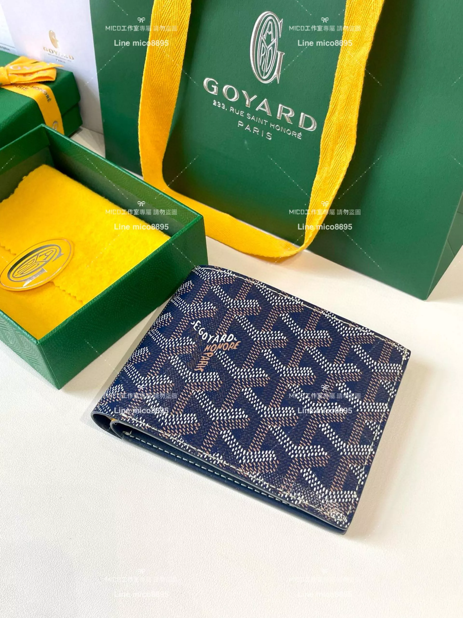 Goyard（戈雅）Goyard victoire 深藍 經典對折短夾 男士短夾