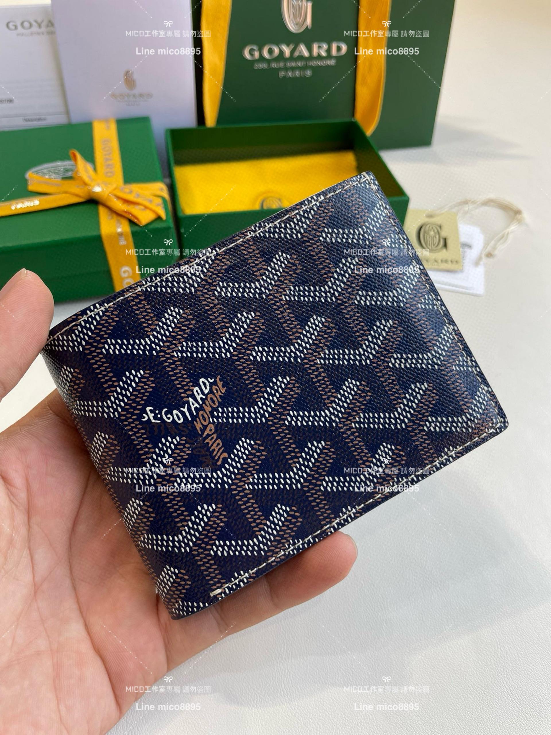 Goyard（戈雅）Goyard victoire 深藍 經典對折短夾 男士短夾