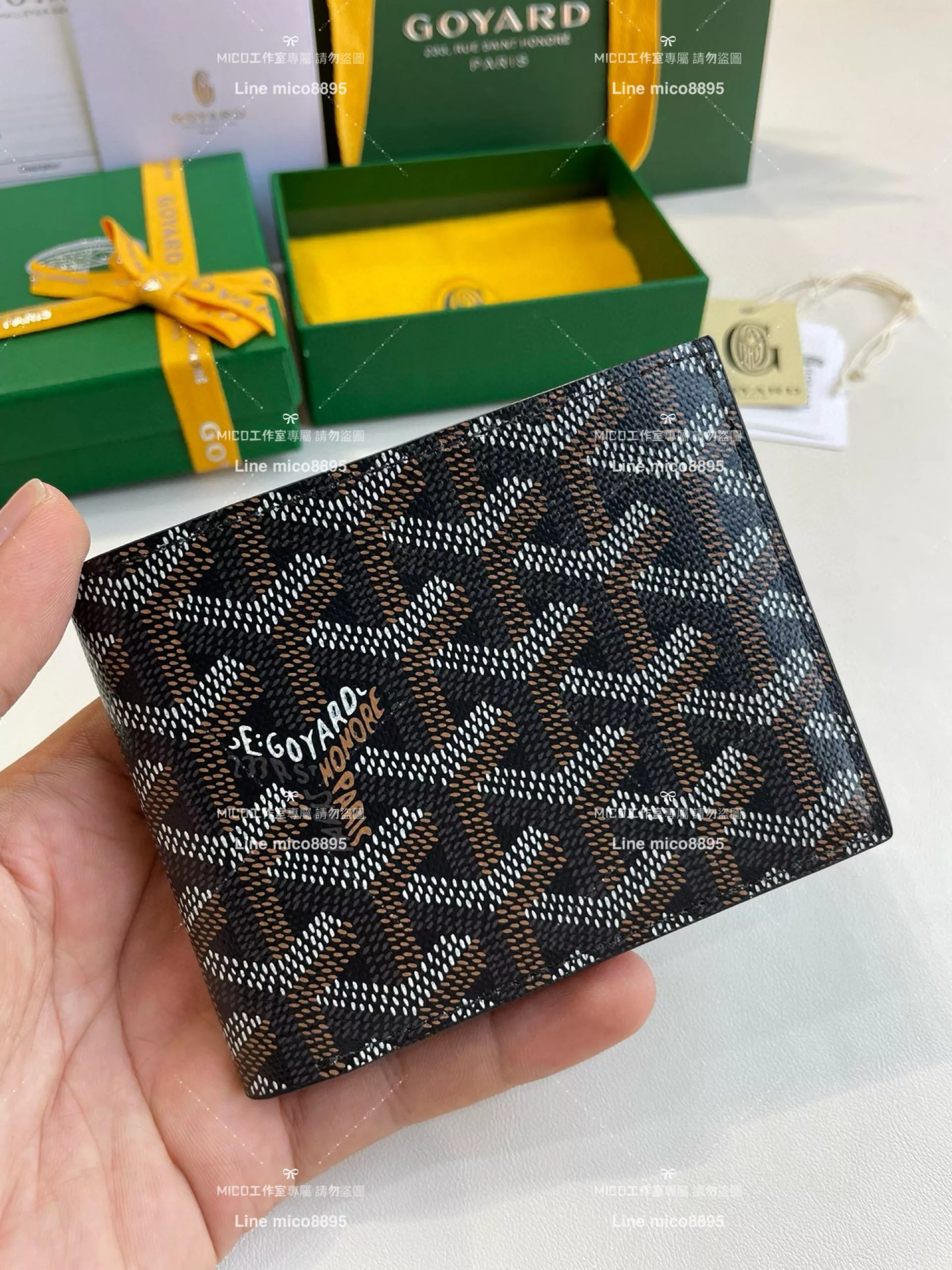 Goyard（戈雅）Goyard victoire 黑色 經典對折短夾 男士短夾