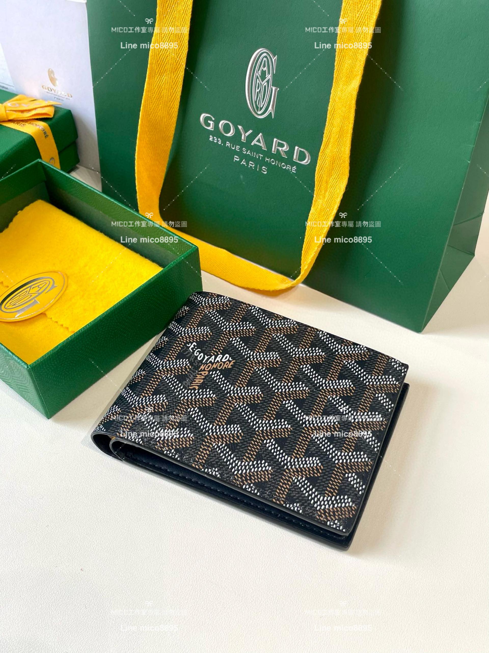 Goyard（戈雅）Goyard victoire 黑色 經典對折短夾 男士短夾