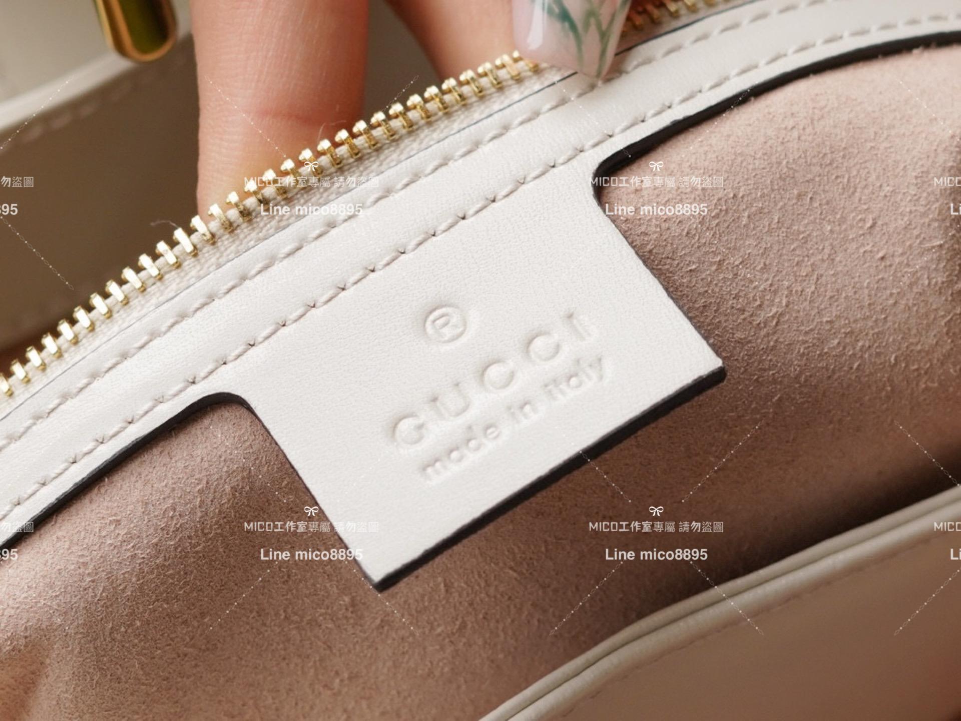 GUCCI 1961系列手袋 白色全皮 Jackie小號 可肩背/斜跨/手提 尺寸：27.5*19*4cm