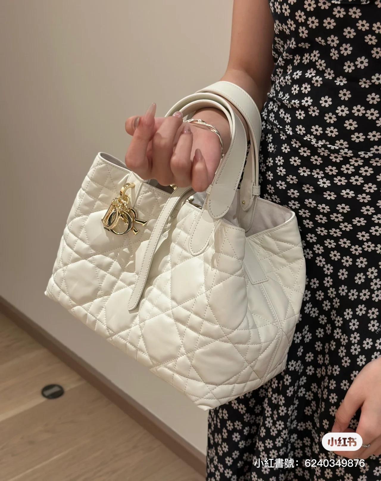 Dior｜迪奧 新款 Toujour購物袋 奶白色 中號/托特包 可手提肩背 28.5cm