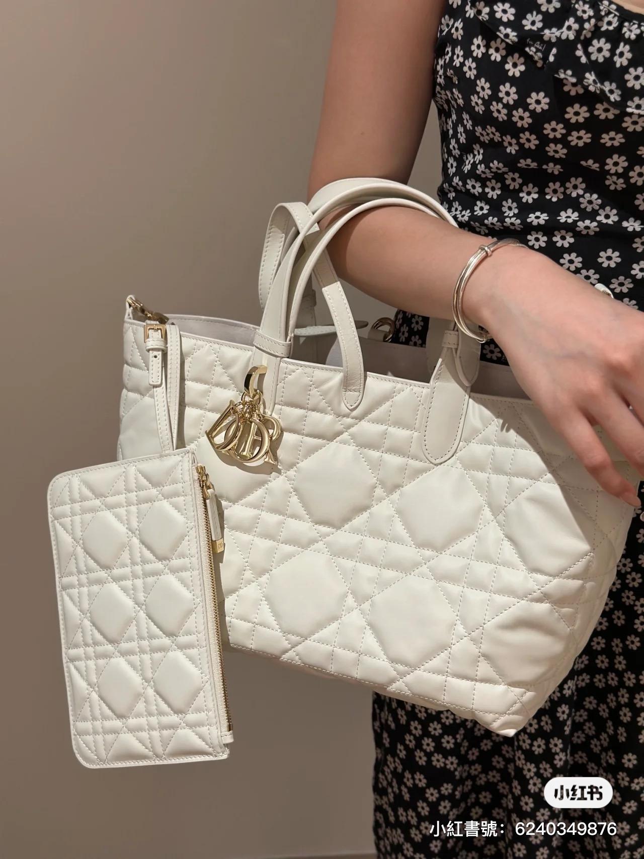 Dior｜迪奧 新款 Toujour購物袋 奶白色 中號/托特包 可手提肩背 28.5cm