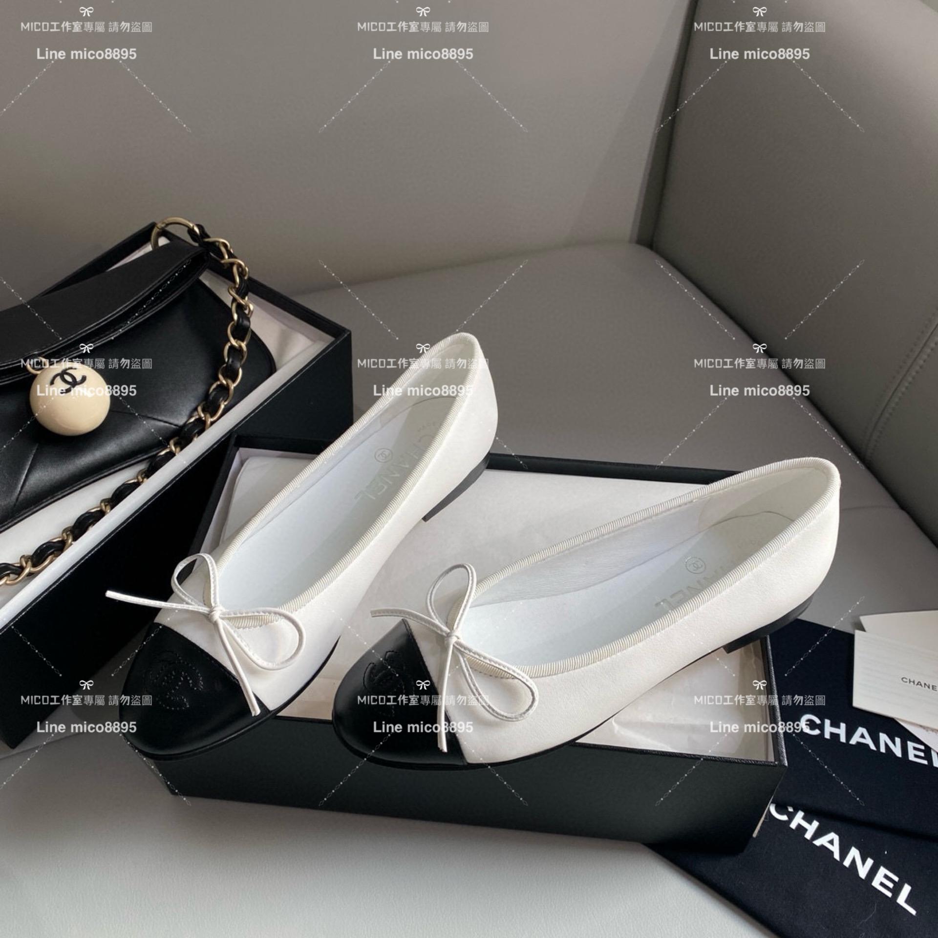 CHANEL 小香 經典款芭蕾舞鞋 白色羊皮 平底鞋/女鞋 Size：35-39（34.40.41.42定做不退换）