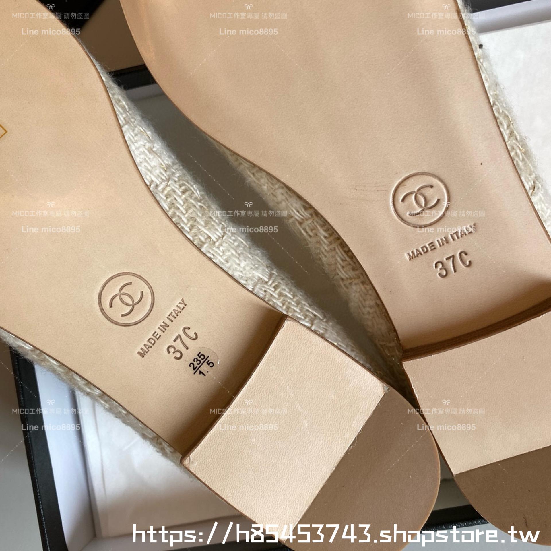 CHANEL 小香 經典款芭蕾舞鞋 毛呢料金色 平底鞋/女鞋 Size：35-39（34.40.41.42定做不退换）