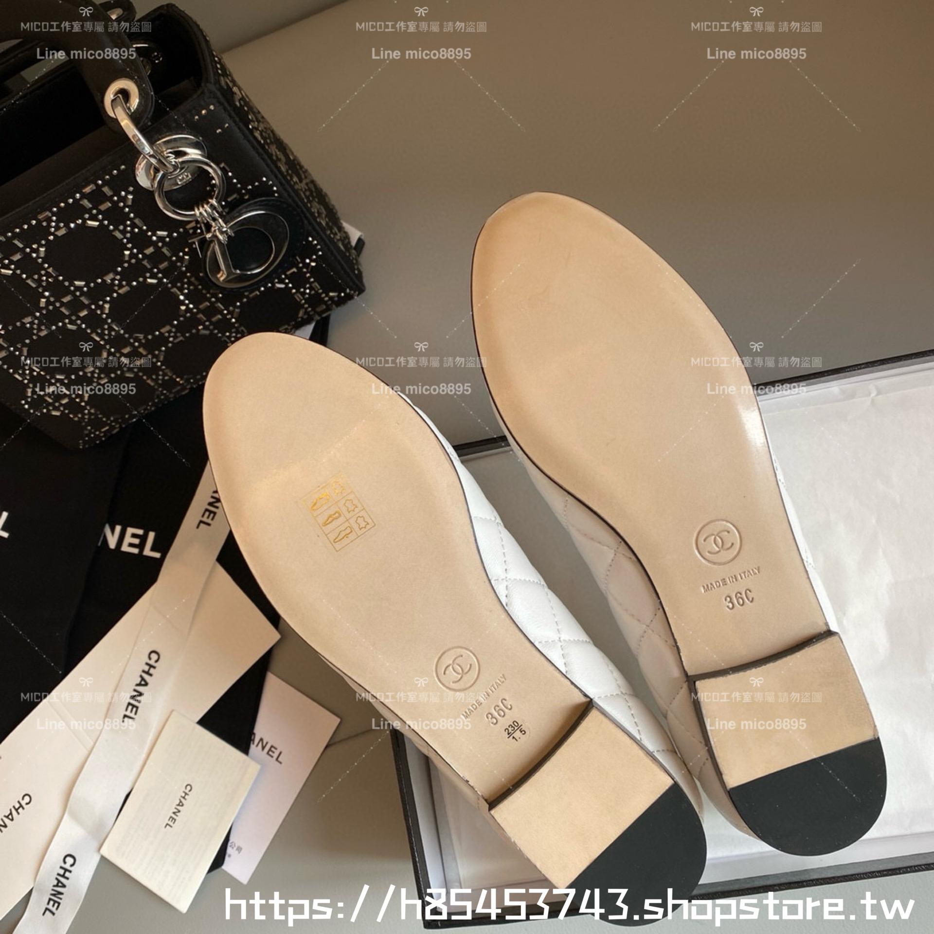 CHANEL 小香 經典款芭蕾舞鞋 白色羊皮 菱格款平底鞋/女鞋 Size：35-39（34.40.41.42定做不退换）