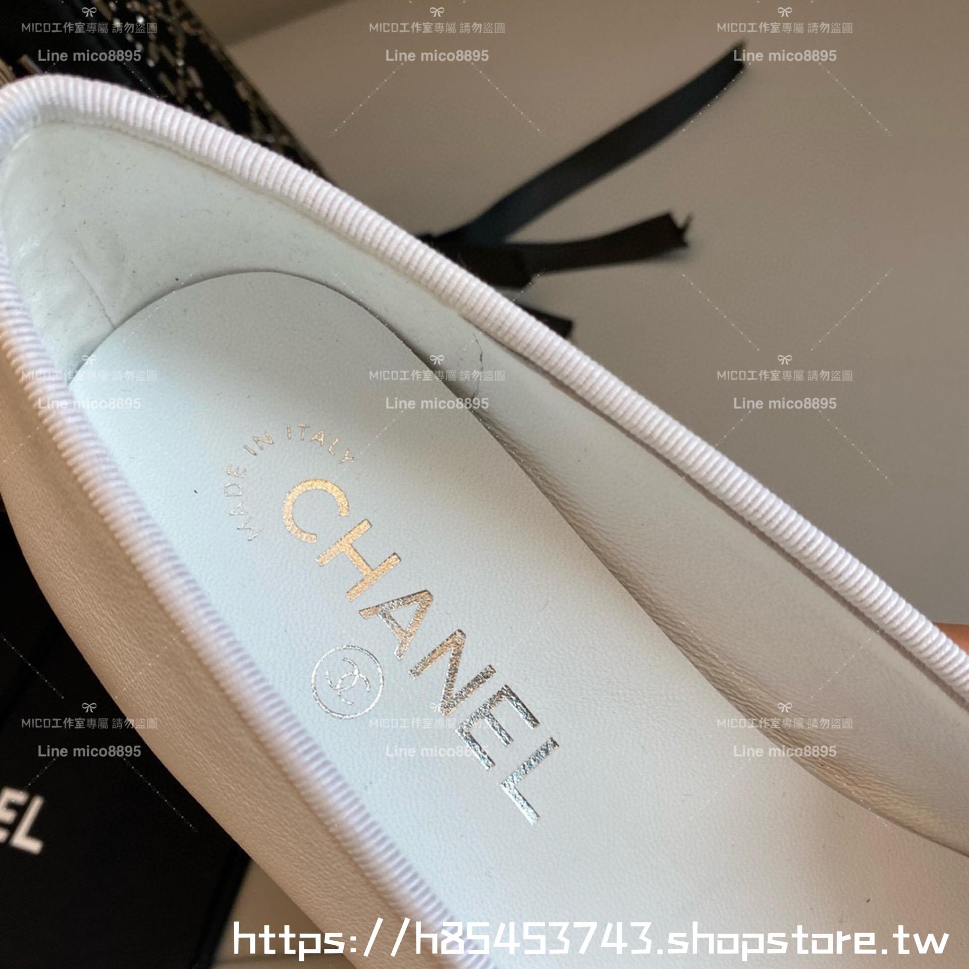 CHANEL 小香 經典款芭蕾舞鞋 白/黑 平底鞋/女鞋 Size：35-39（34.40.41.42定做不退换）