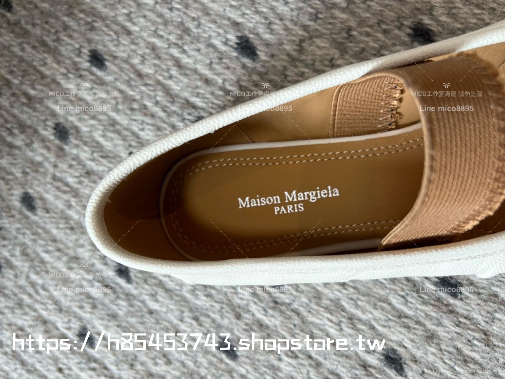 Maison Margiela·馬吉拉 有帶款 乳白色 MM6 小羊皮/真皮 tabi褶皺芭蕾舞鞋 分趾鞋  35-41