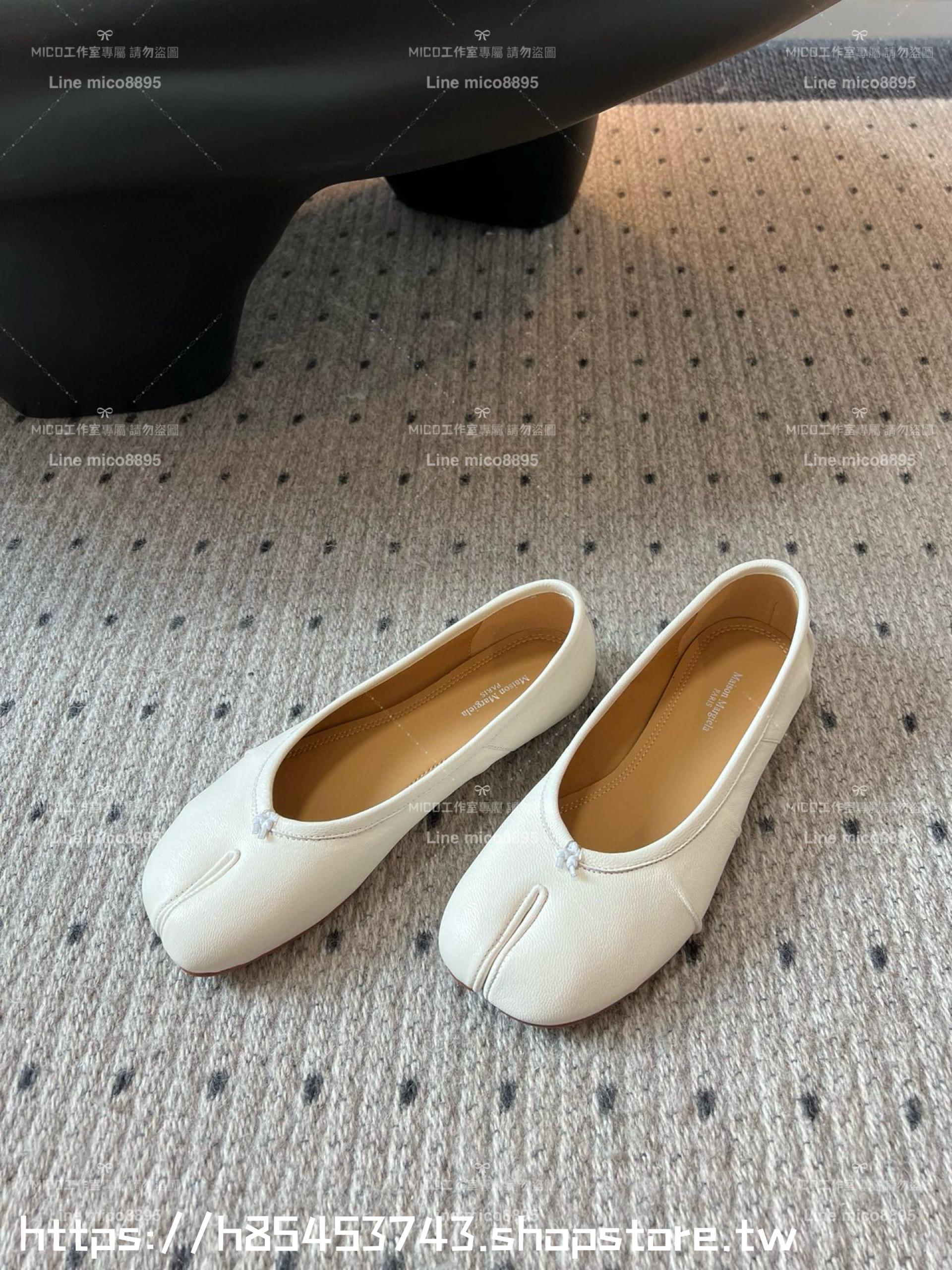 Maison Margiela·馬吉拉 MM6 白色 小羊皮/真皮 tabi褶皺芭蕾舞鞋 分趾鞋  35-41