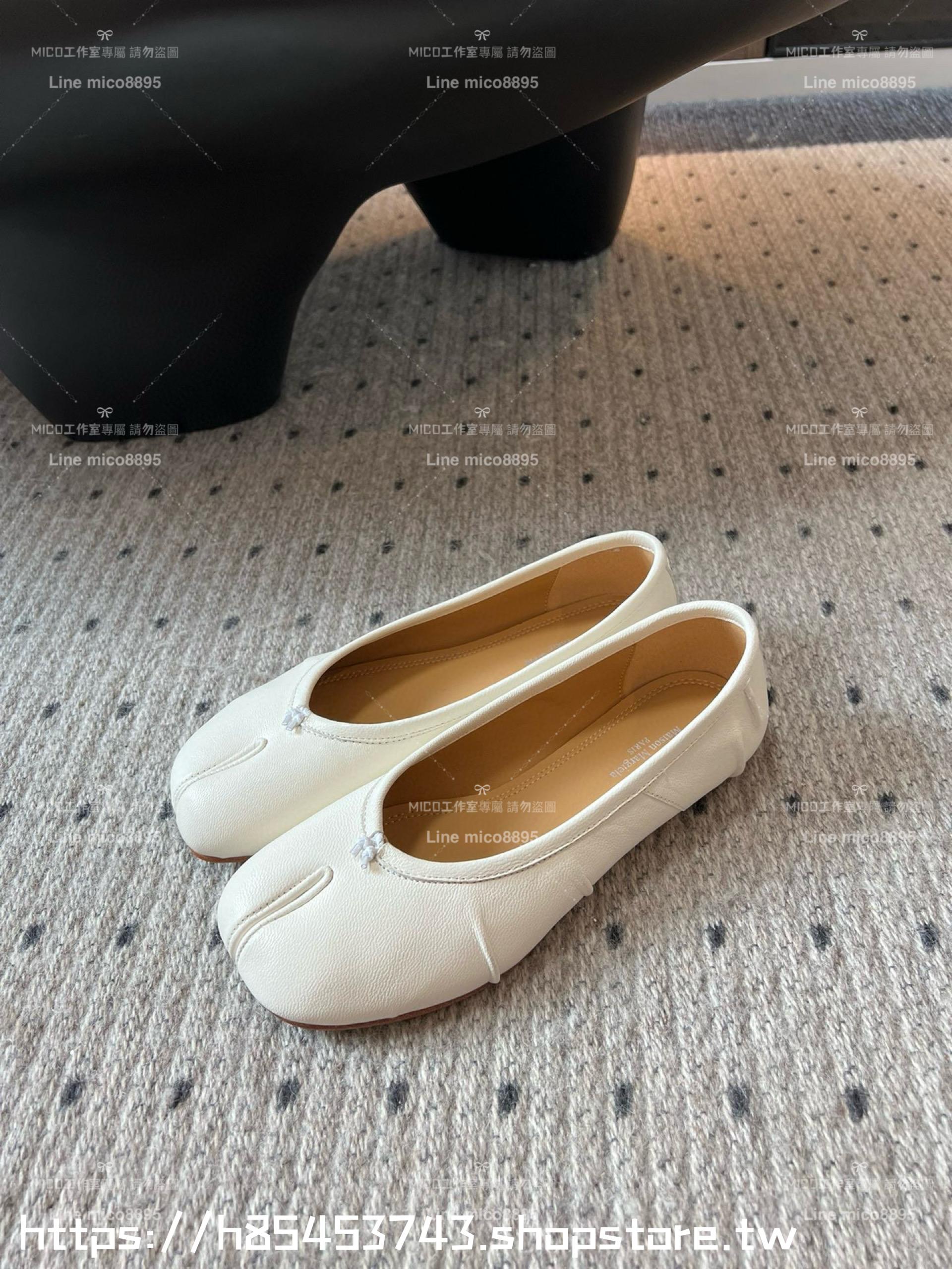 Maison Margiela·馬吉拉 MM6 白色 小羊皮/真皮 tabi褶皺芭蕾舞鞋 分趾鞋  35-41