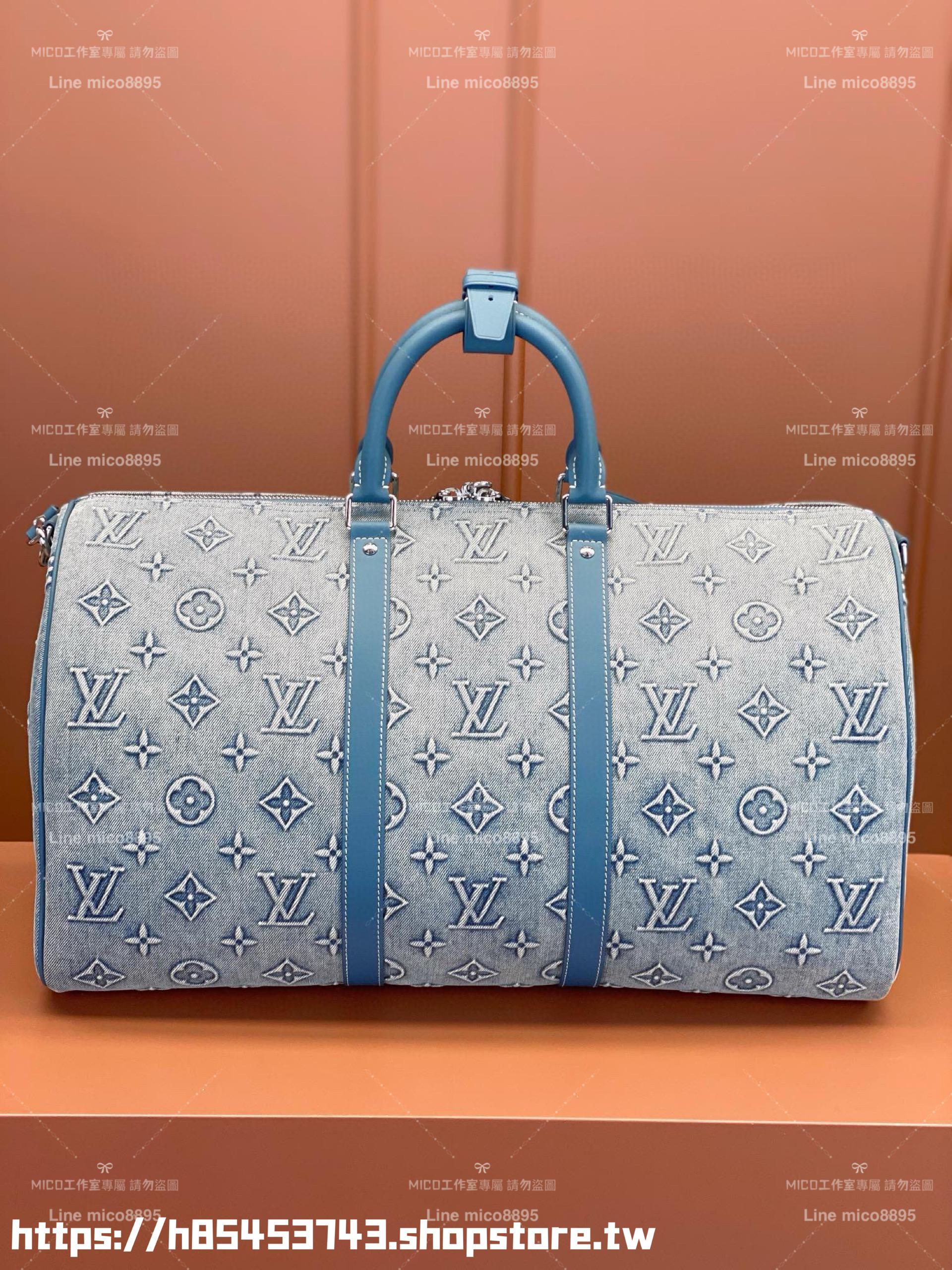 LV 淺牛仔丹寧 M22532 KEEPALL BANDOULIÈRE 50 旅行袋