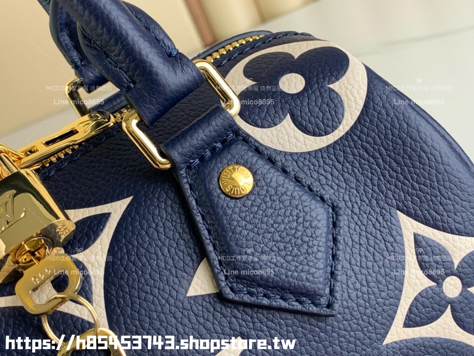 LV Speedy Bandoulière 20cm 手袋】M46883 M46517 深藍色（絲印）