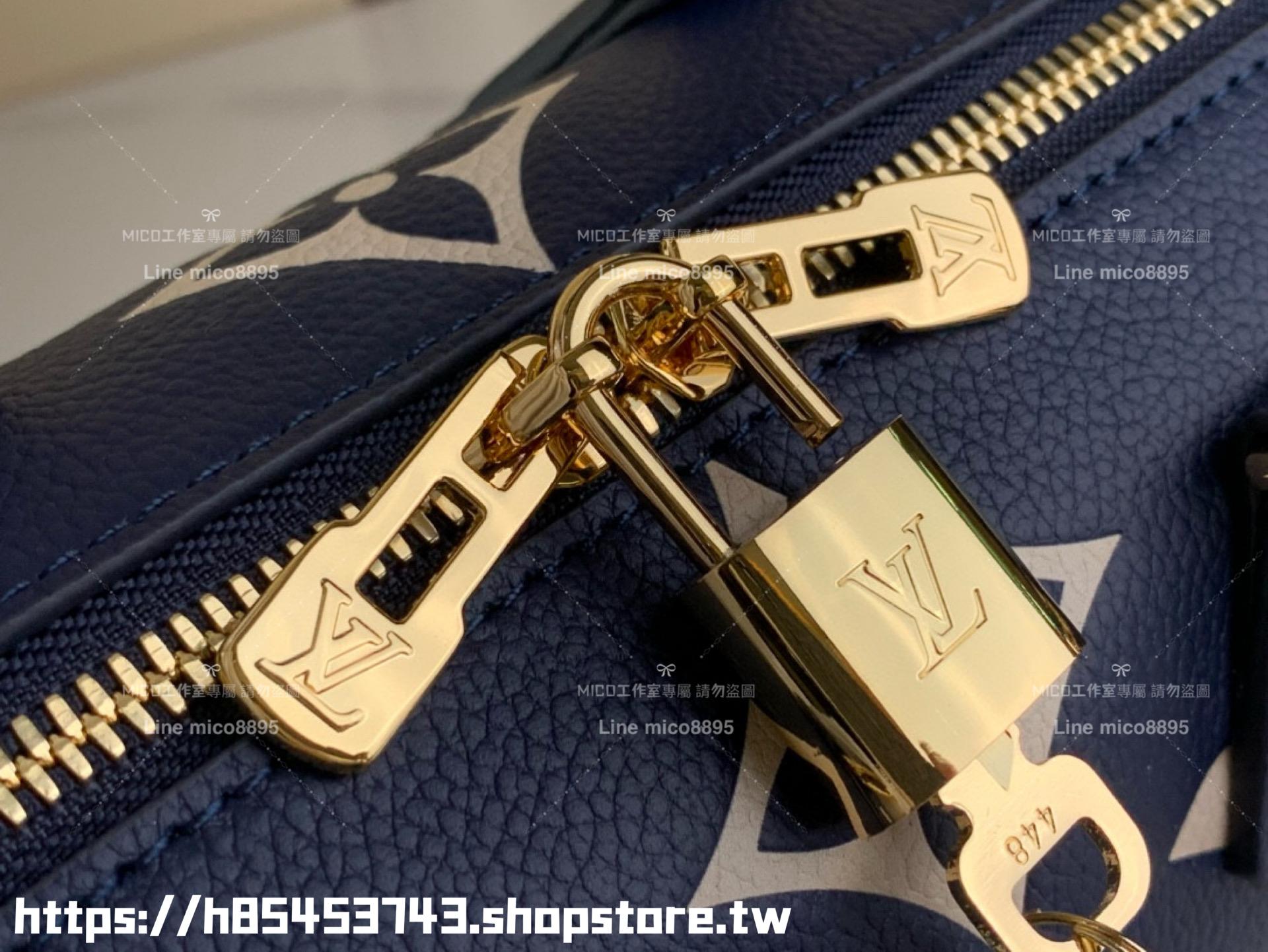 LV Speedy Bandoulière 20cm 手袋】M46883 M46517 深藍色（絲印）