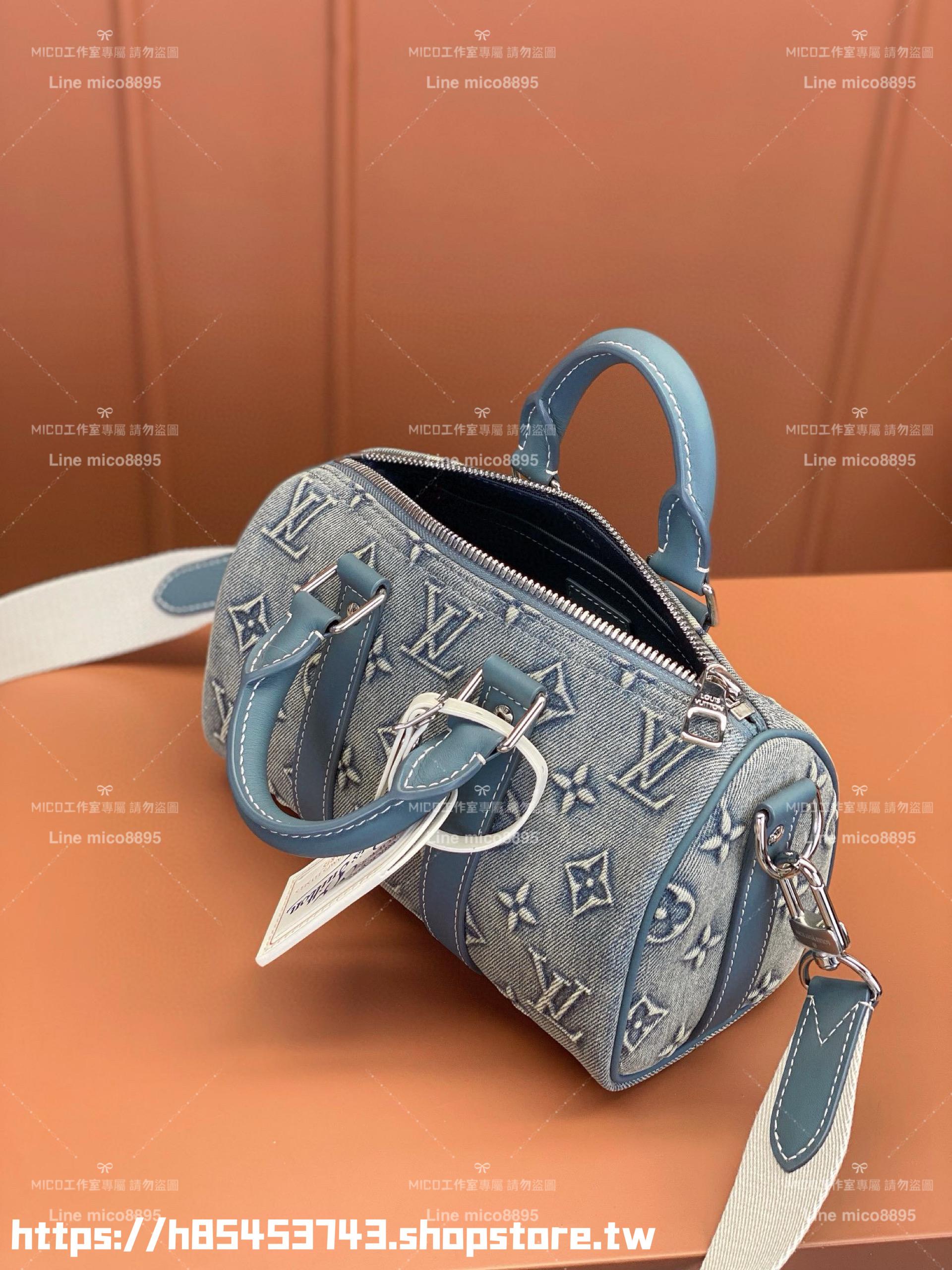 LV 淺牛仔丹寧 KEEPALL BANDOULIÈRE 25 手袋 男包/女包 25cm