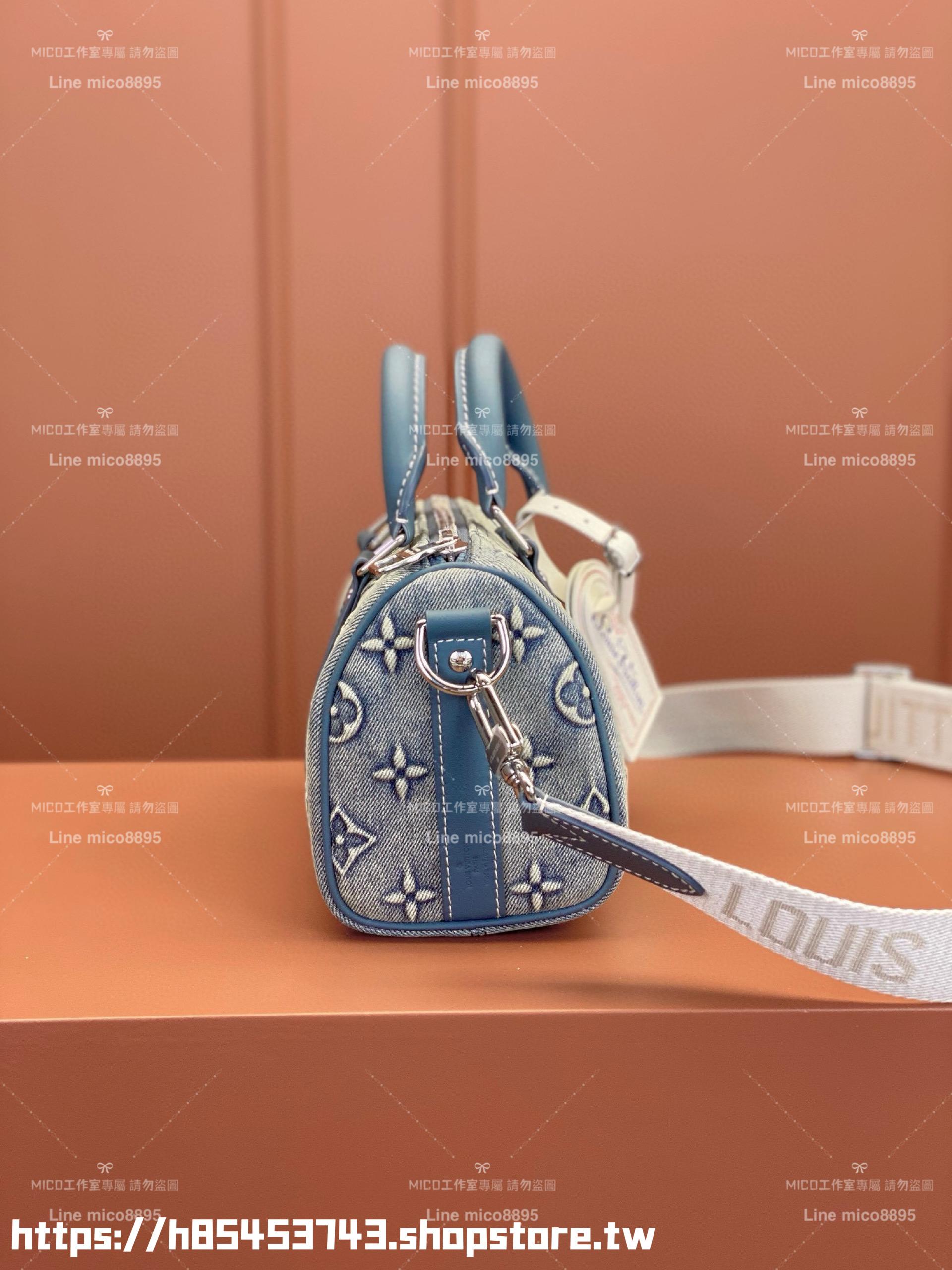 LV 淺牛仔丹寧 KEEPALL BANDOULIÈRE 25 手袋 男包/女包 25cm