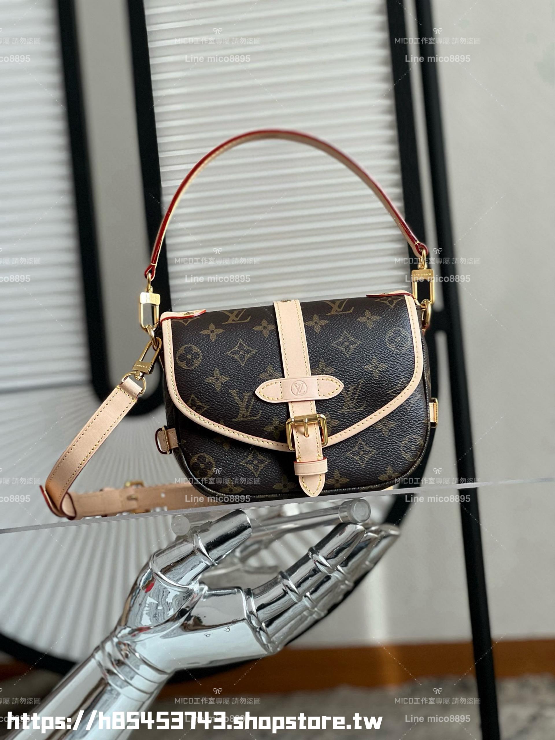 LV Saumur BB 手袋 M46740 老花馬鞍包/郵差包 20cm