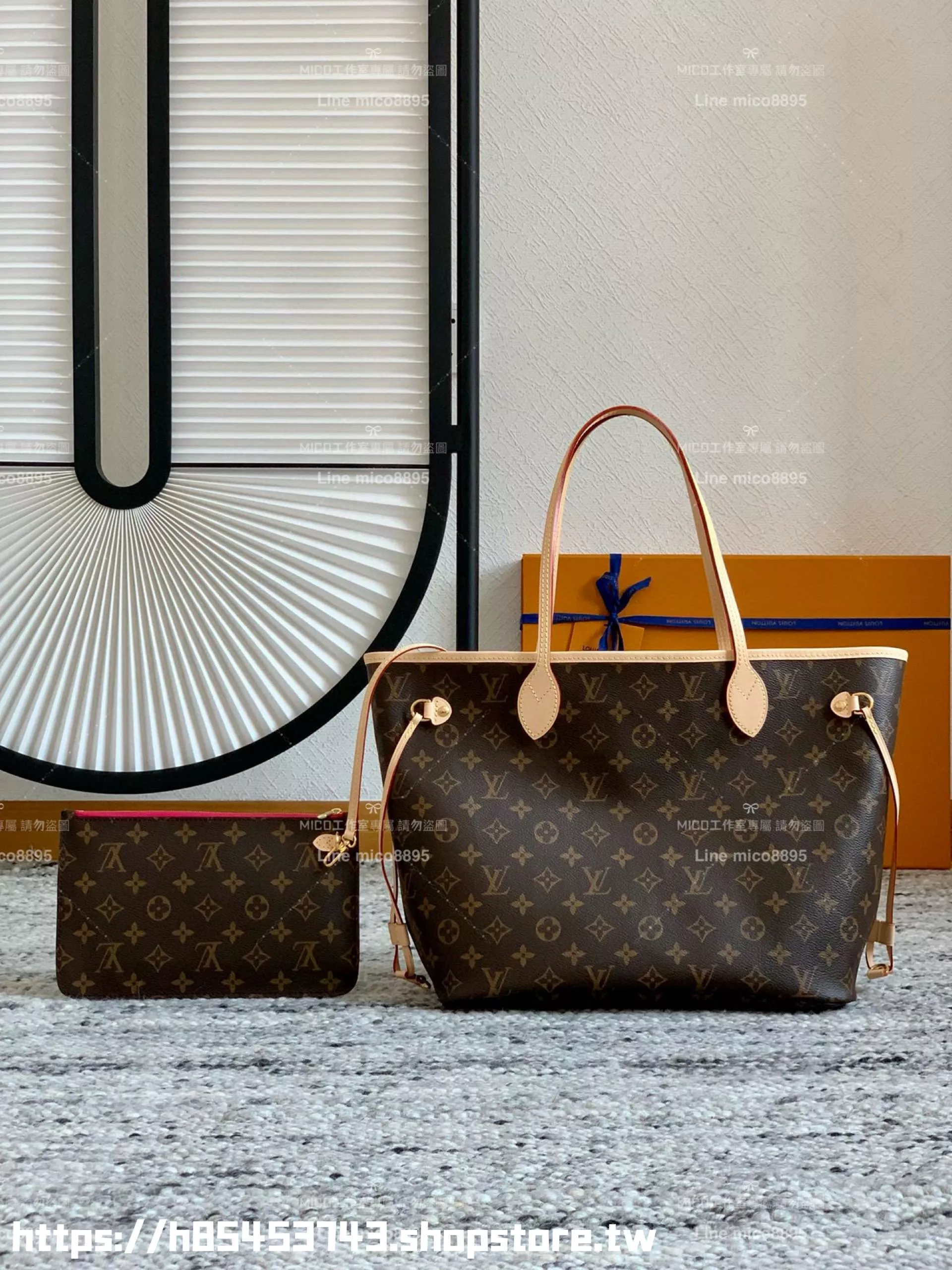 LV NEVERFULL 中號手袋 M41178 內裏桃紅 子母購物袋 托特包 31cm