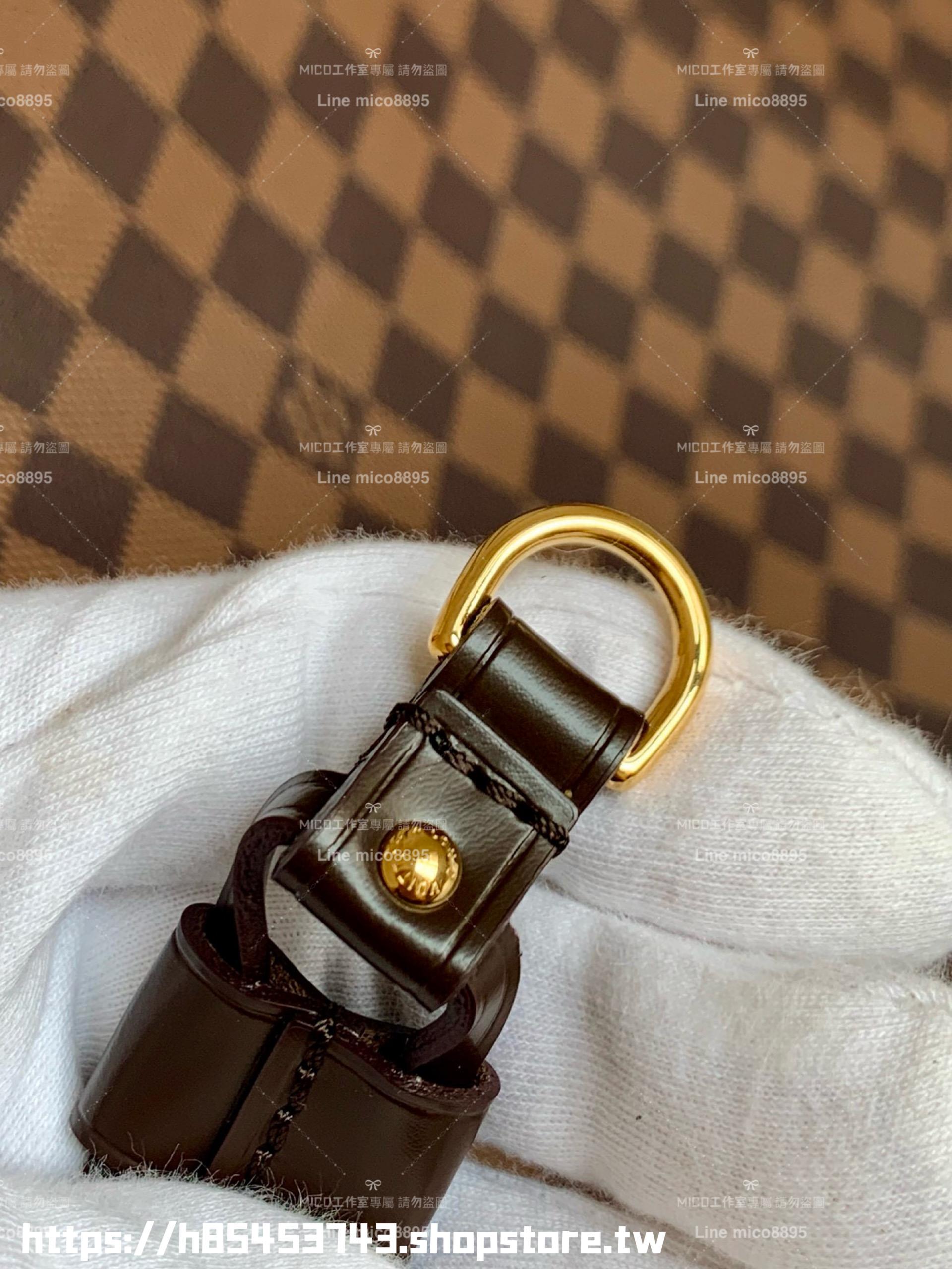 LV NEVERFULL 咖色棋盤格 Damier Azur中號手袋 M41358子母購物袋 托特包 31cm