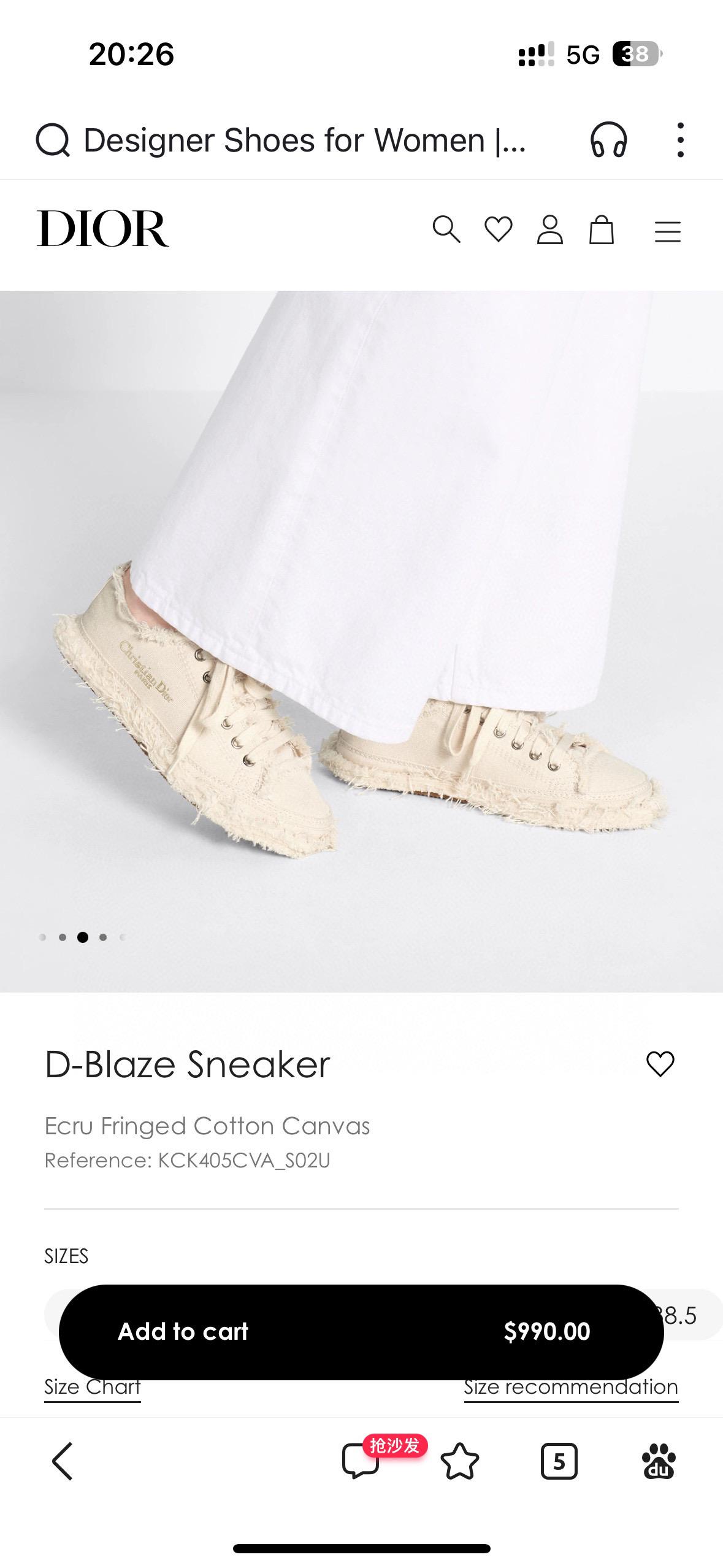 Dior 迪奧 白色 D-Blaze Sneaker新款刺繡厚底乞丐流蘇帆布 板鞋 帆布鞋 35-40