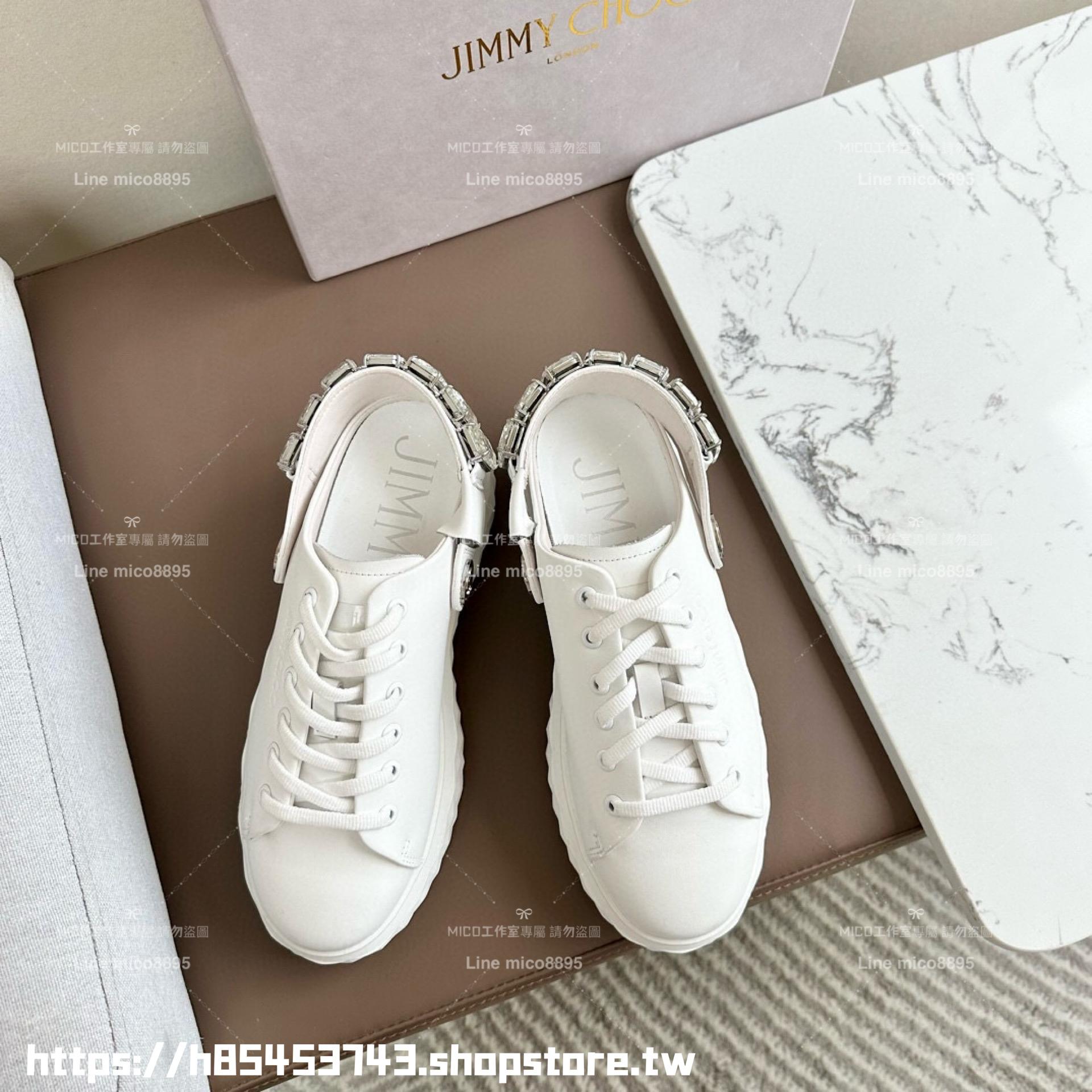 Jimmy Choo 最新白色 DIAMOND SLING系列運動便鞋 涼鞋 35-40